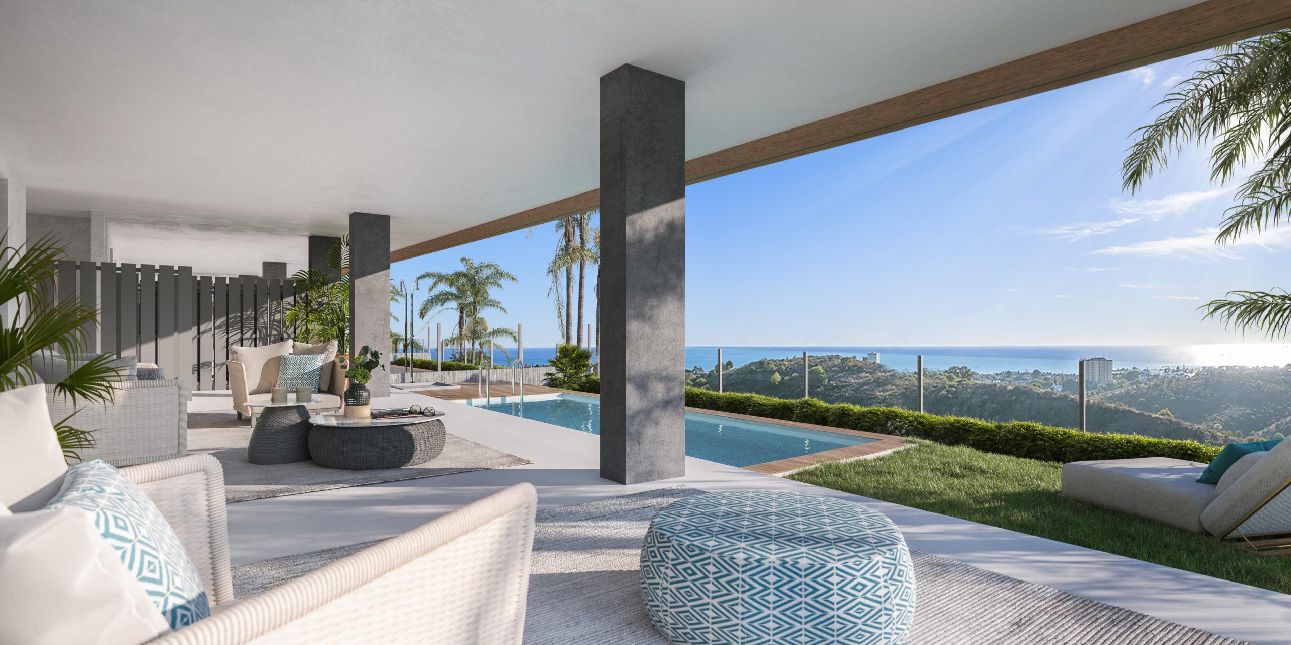 Hallway and entrance of 3-bedroom penthouse, Alto de los Monteros, Marbella