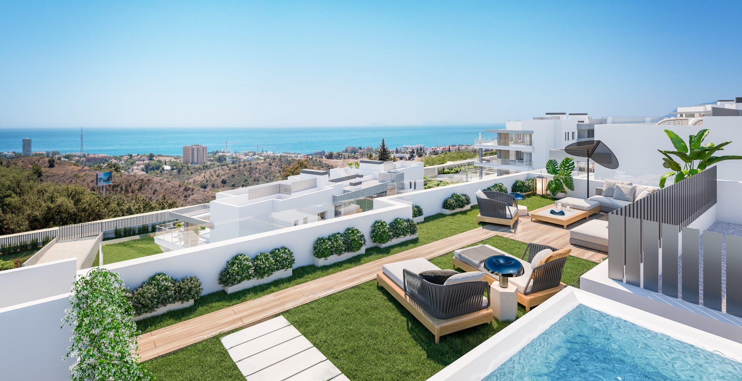 Lift lobby in new-build development, Alto de los Monteros, Marbella