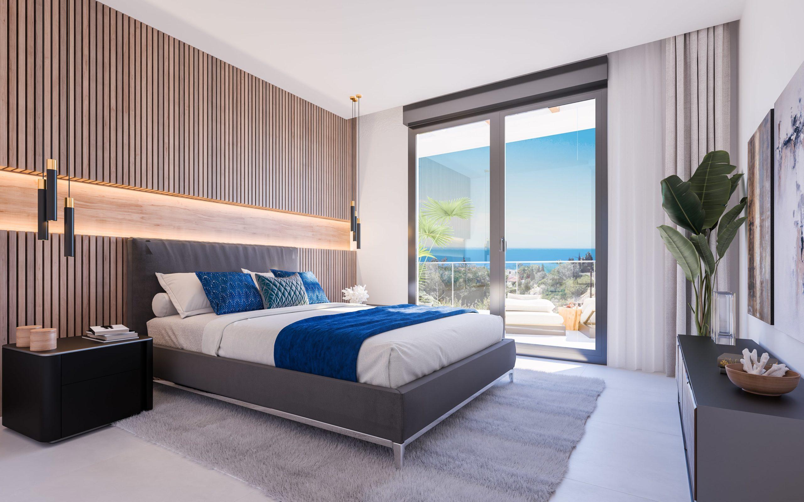 Main bedroom in 3-bedroom penthouse, Alto de los Monteros, Marbella