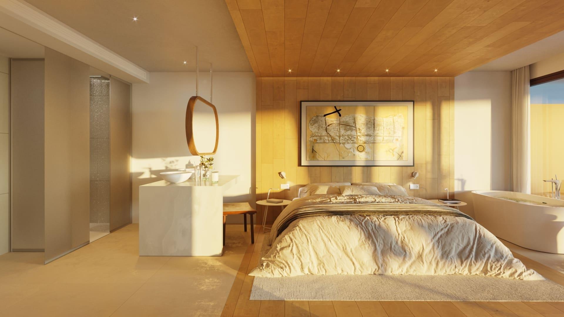 Living area in 2-bedroom penthouse, Reserva del Higuerón