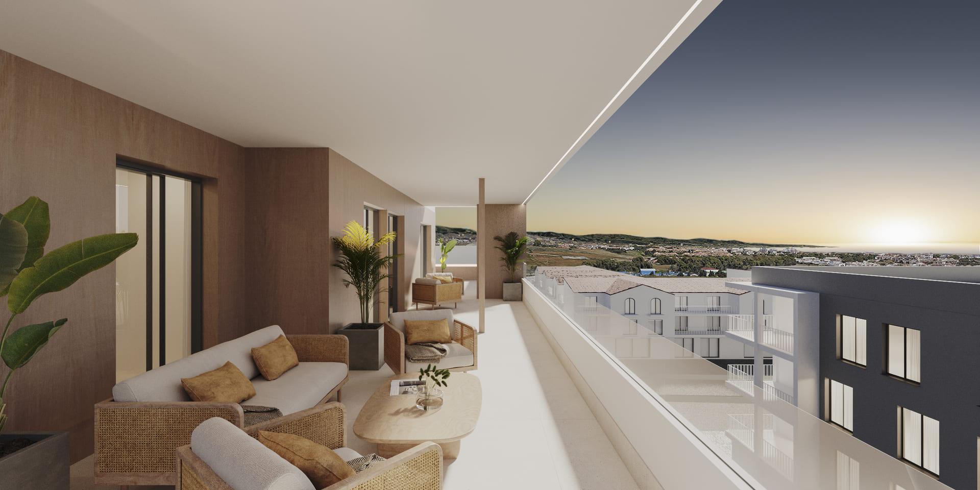Communal pool in new-build development, San Pedro de Alcántara, Marbella
