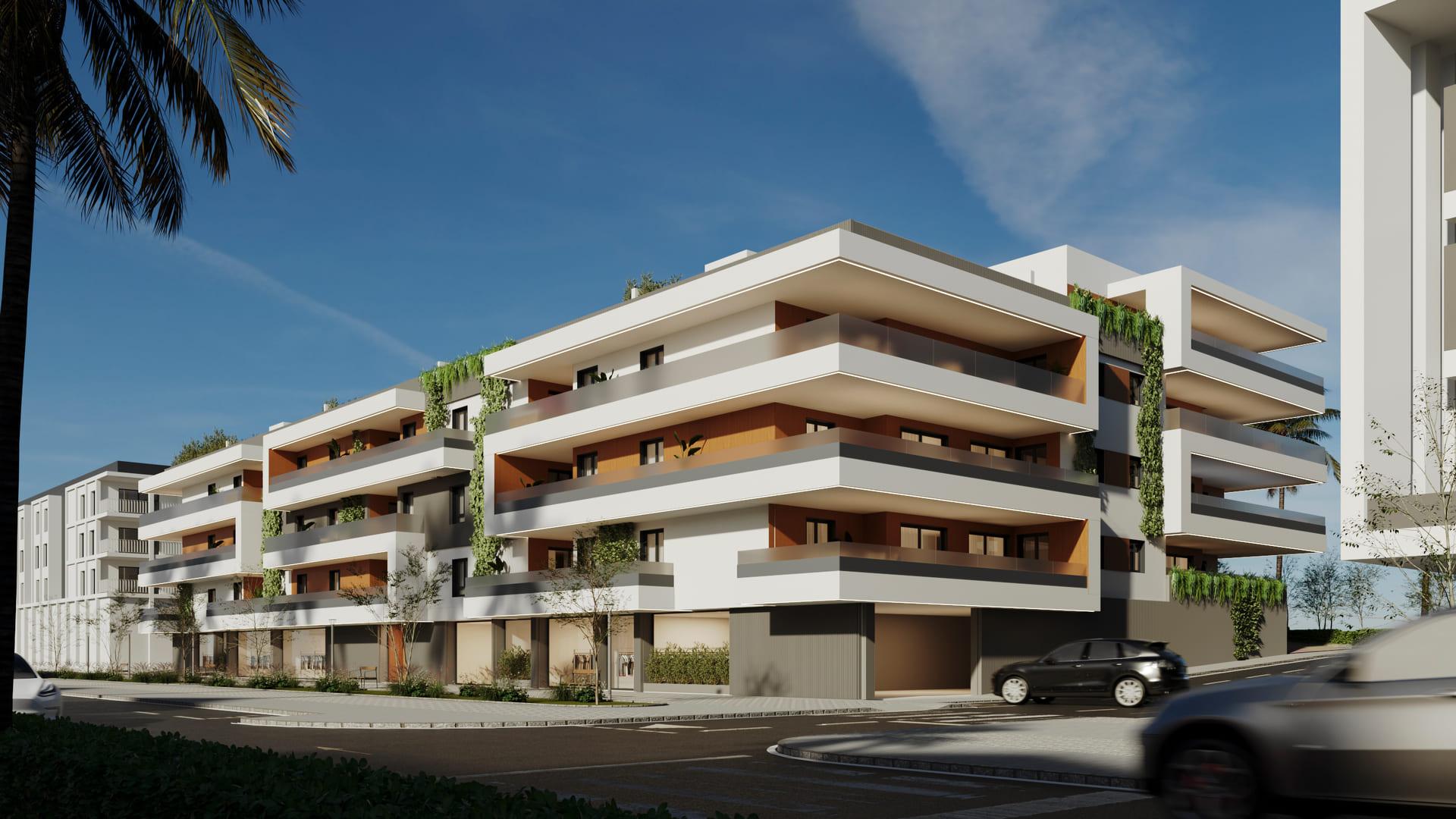 Lift lobby and communal corridor in 4-storey building, San Pedro de Alcántara
