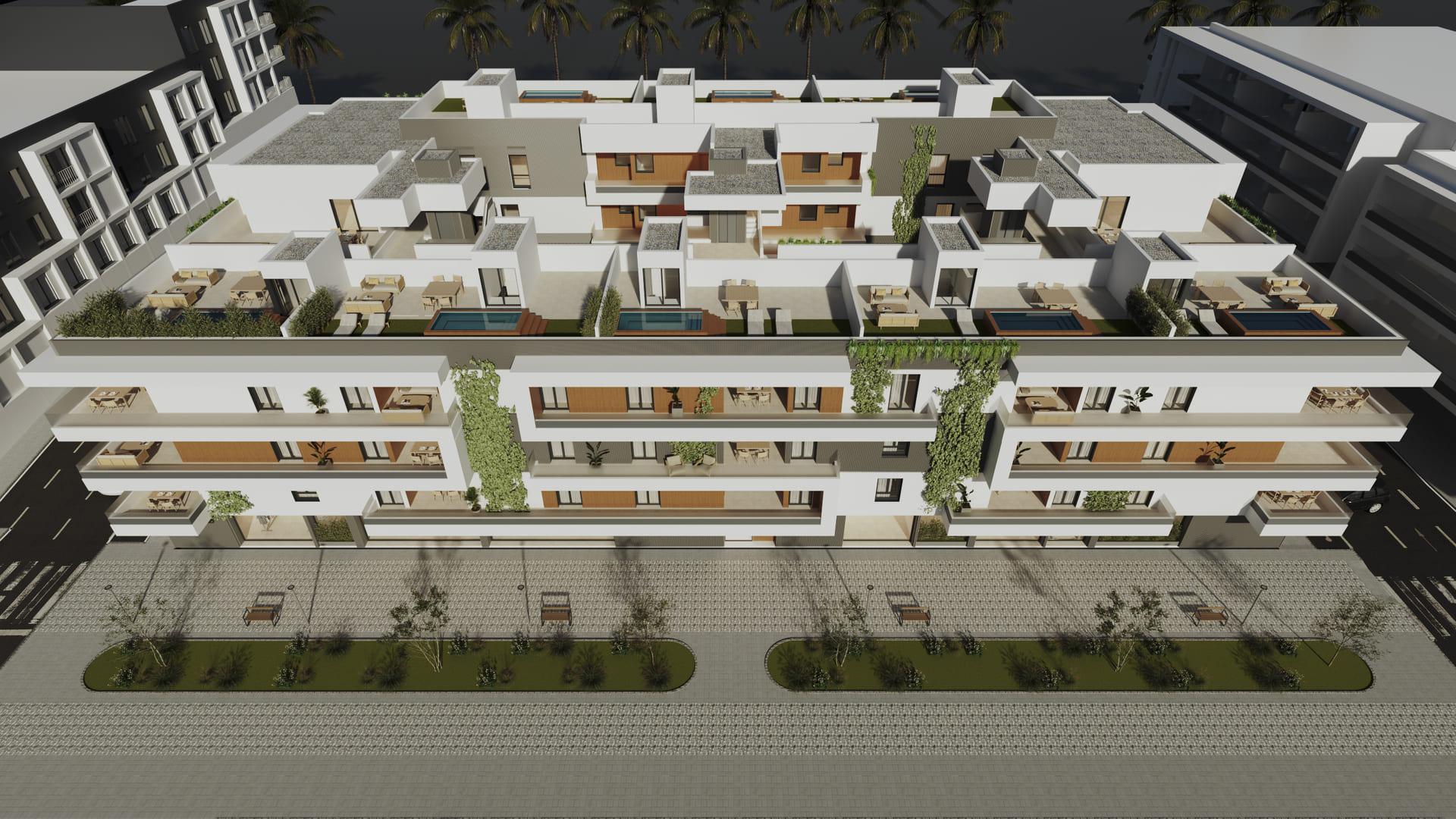 Terrace access from living area, new-build penthouse, San Pedro De Alcantara