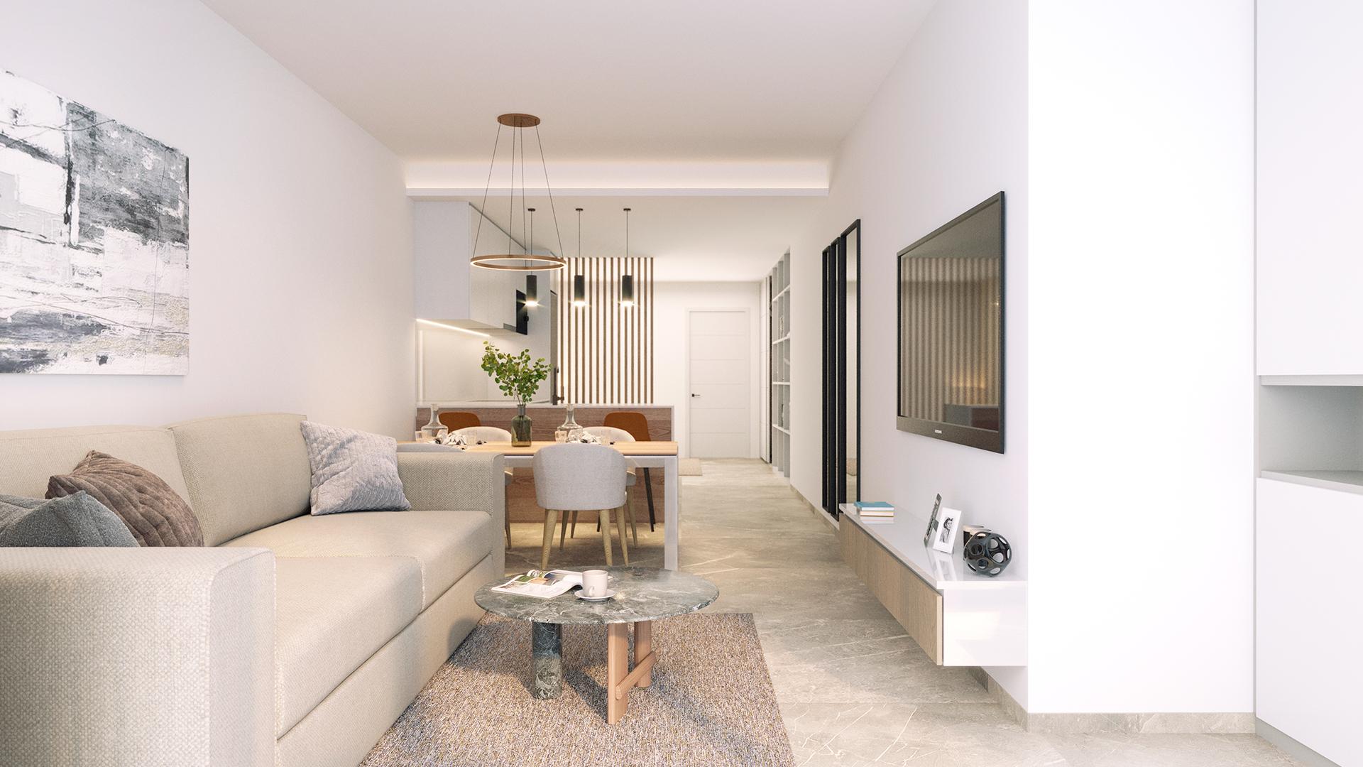 Living area in 2-bedroom apartment, Estacion de autobuses