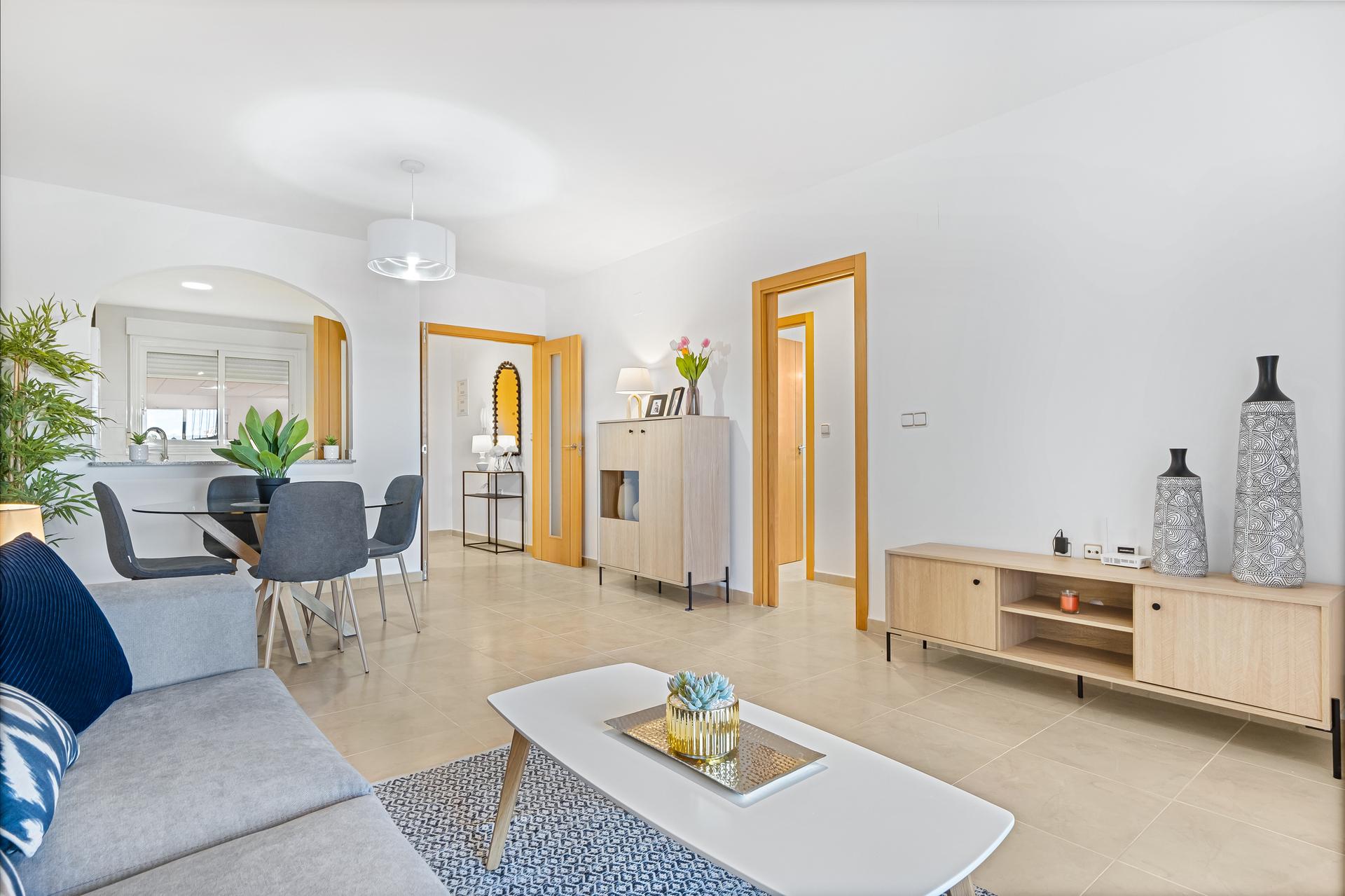 Stairwell and landing in apartment building, Lomas de Cabo Roig