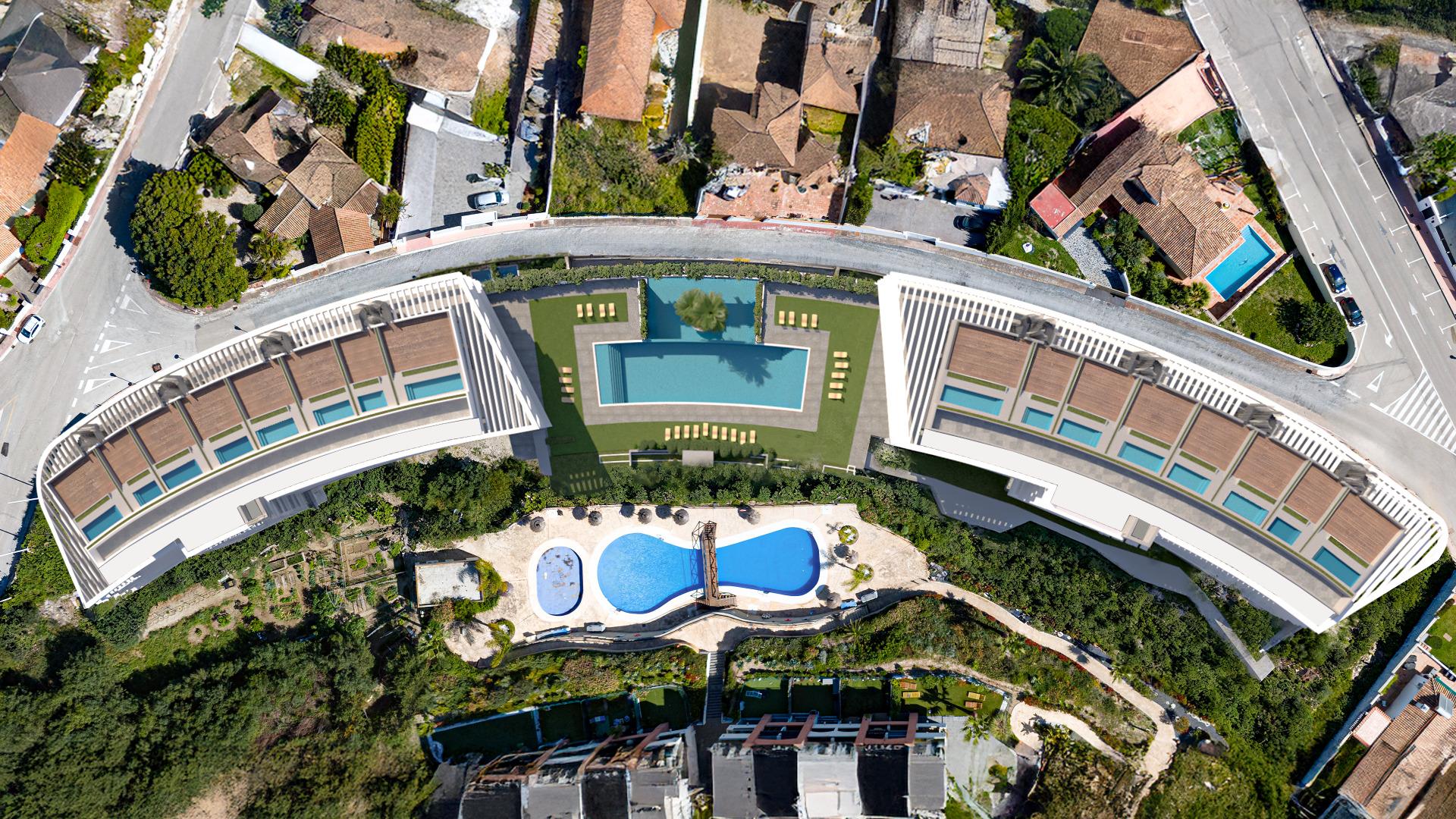 Aerial view of El Castillo area, Manilva coastline