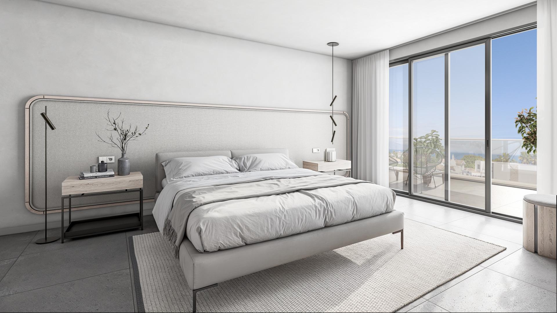 Master bedroom in 2-bedroom penthouse, El Castillo, Manilva