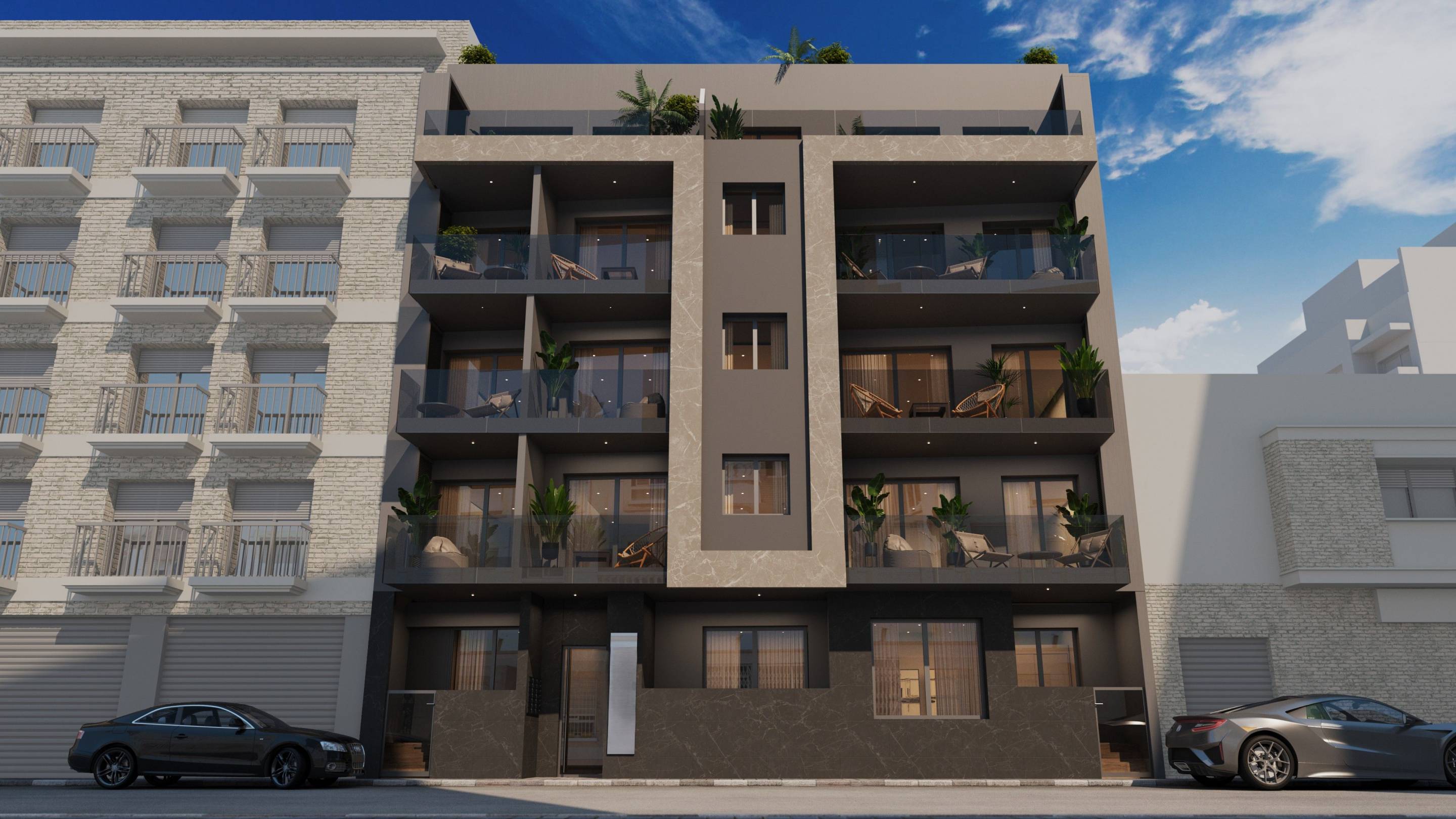 Open-plan living and dining area in 2-bedroom apartment, Estacion de Autobuses, Torrevieja