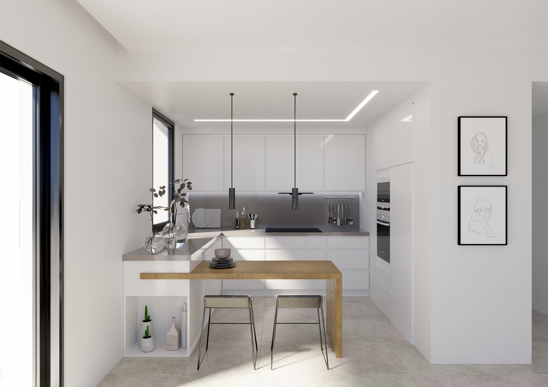Kitchen area in apartment, Monte y Mar Alto