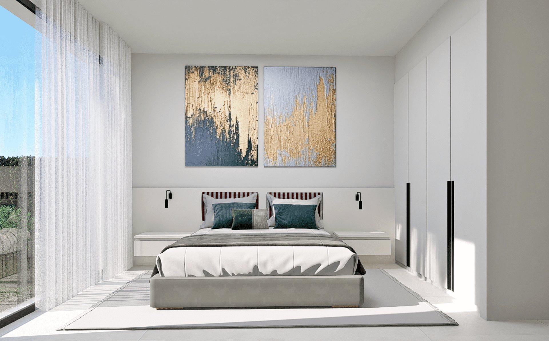 Open-plan lounge and dining area, new-build villa, Balcón de Finestrat