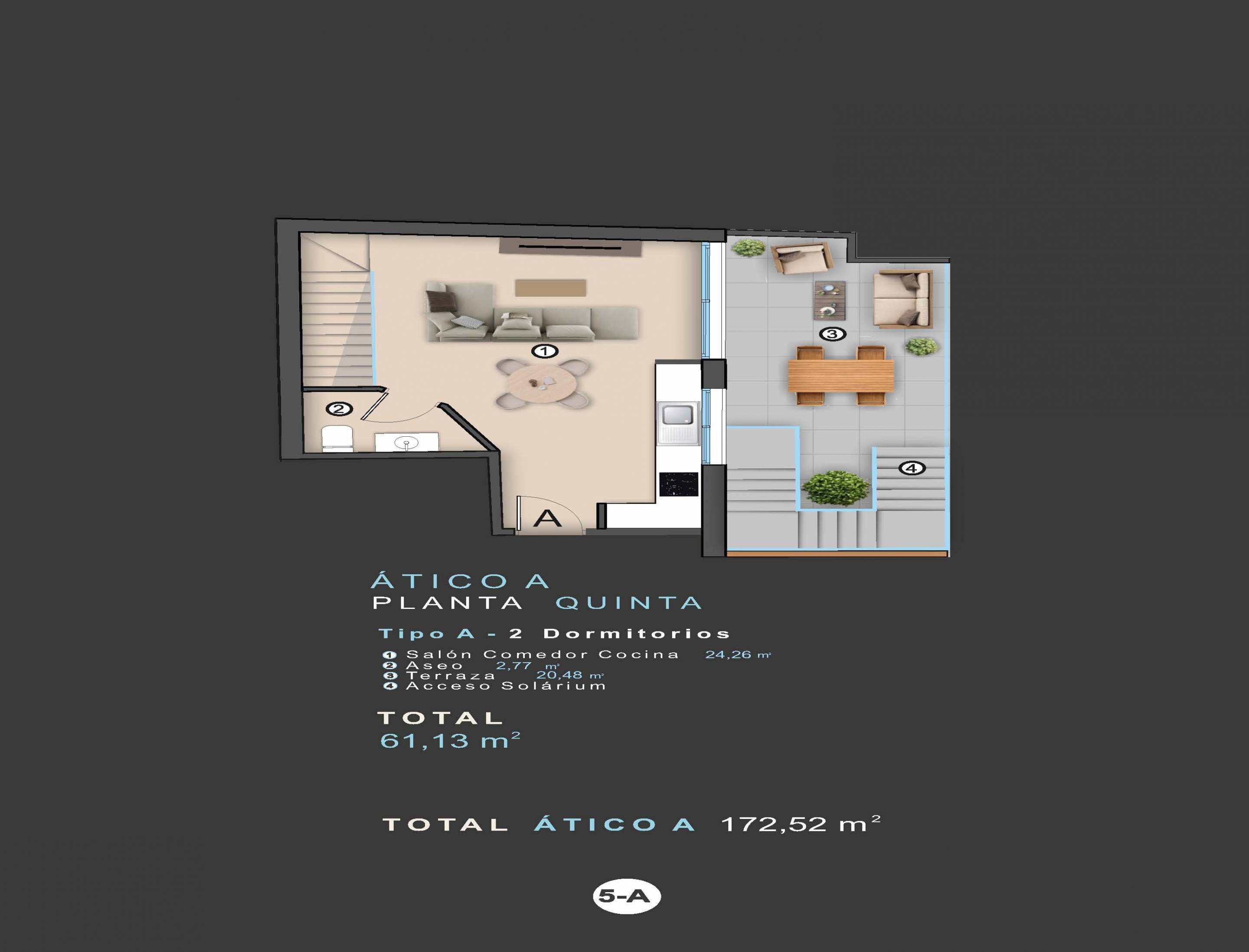 Floor plan of the 2-bedroom penthouse in Torrevieja (view 29)