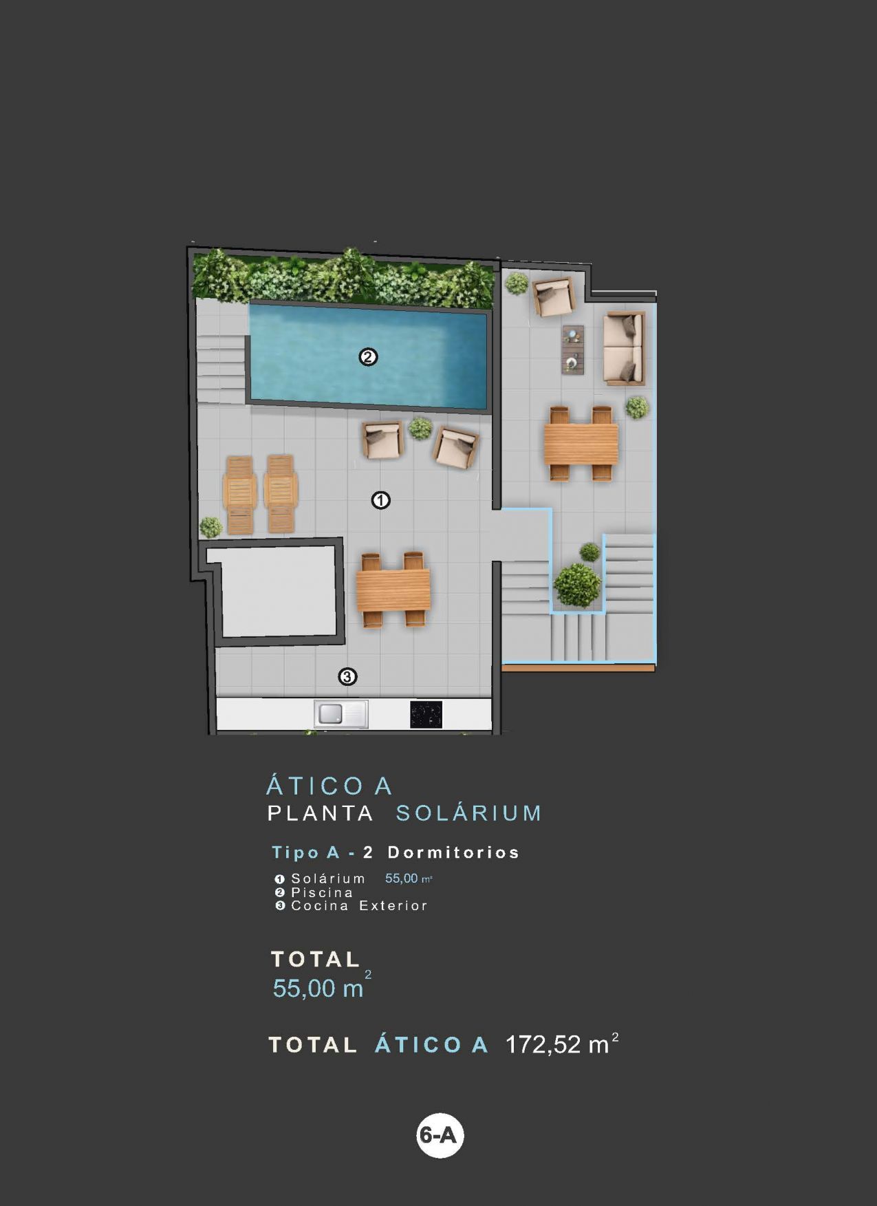 Floor plan of the 2-bedroom penthouse in Torrevieja (view 30)