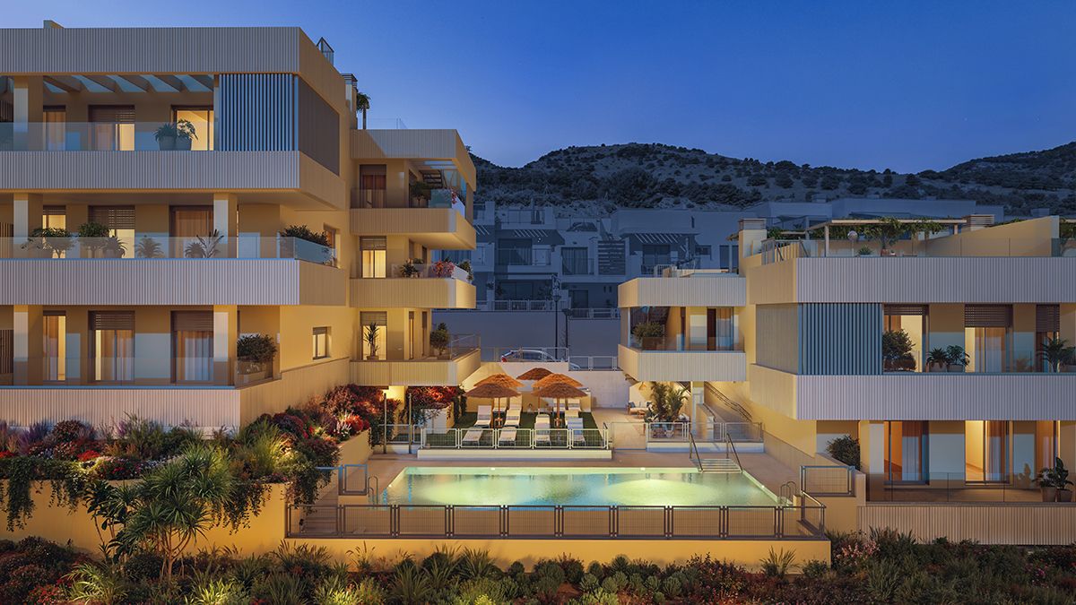 Exterior of new-build residential building, Rancho Domingo, Benalmádena