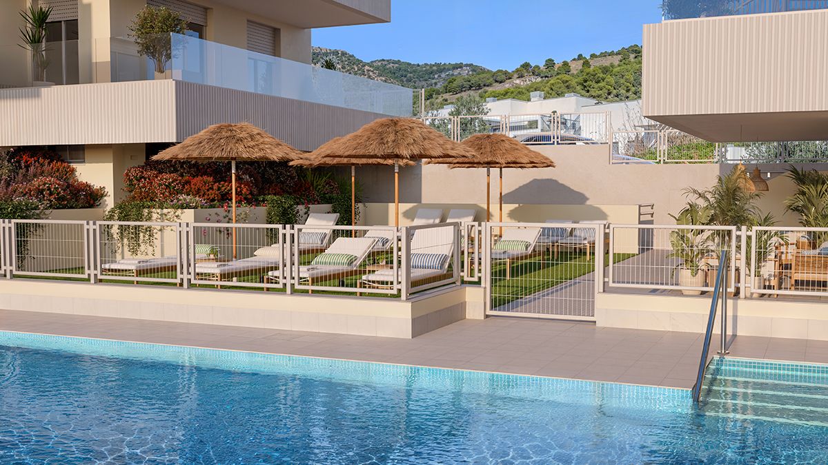 Living area in 3-bedroom new-build apartment, Rancho Domingo, Benalmádena