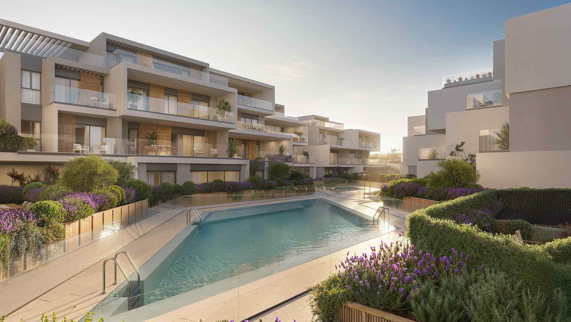 Living area in 3-bedroom new-build apartment, Nueva Andalucía, Marbella