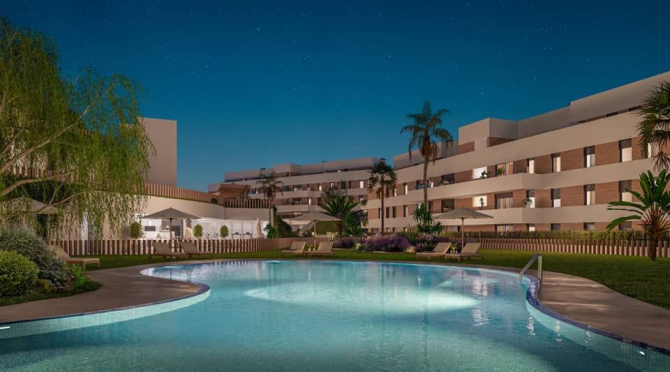 Main bedroom with built-in storage in 2-bed apartment, La Cala de Mijas