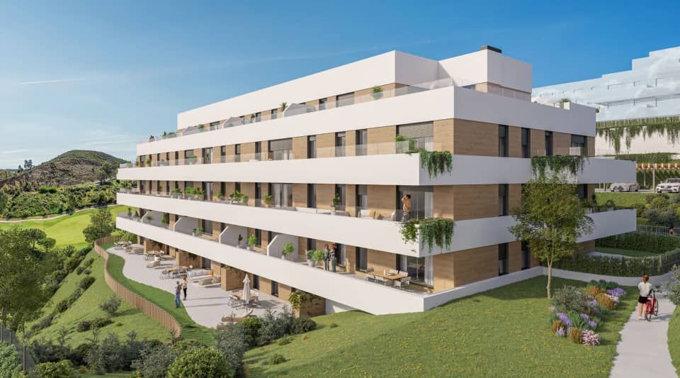 View towards La Cala de Mijas beach from new-build development