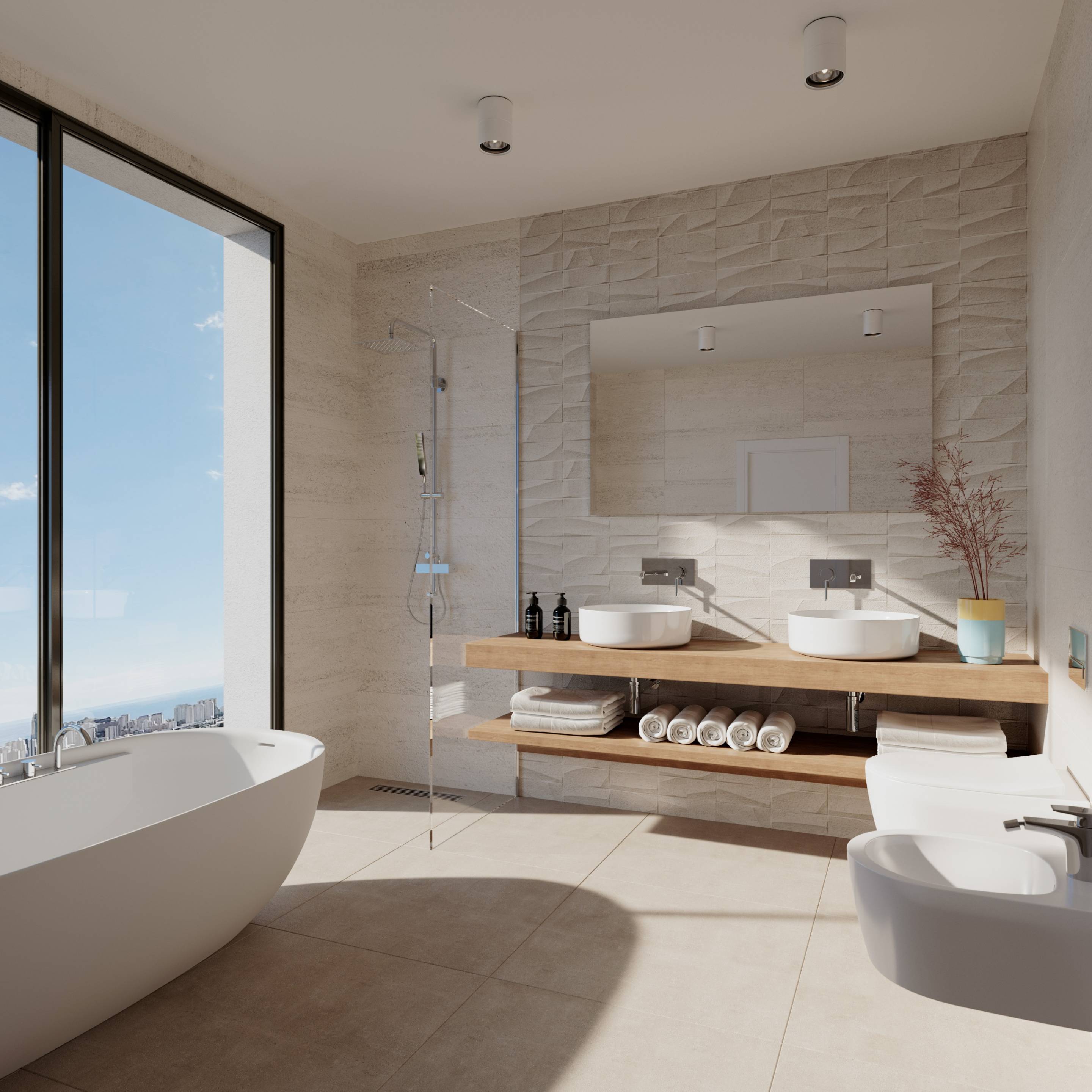 Second bedroom interior in new-build villa, Sierra Cortina, Finestrat