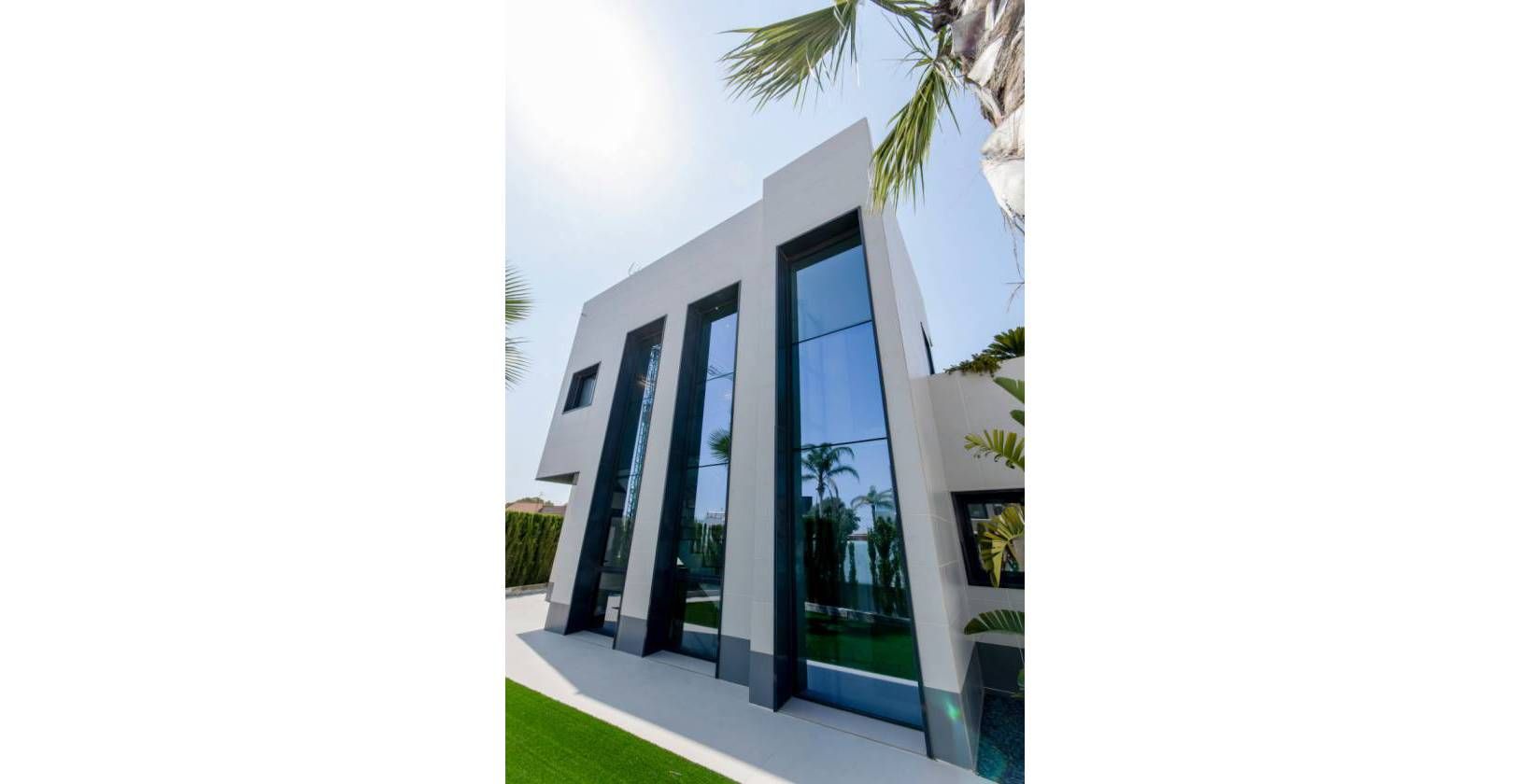 Hallway and internal staircase in new-build villa, Campoamor