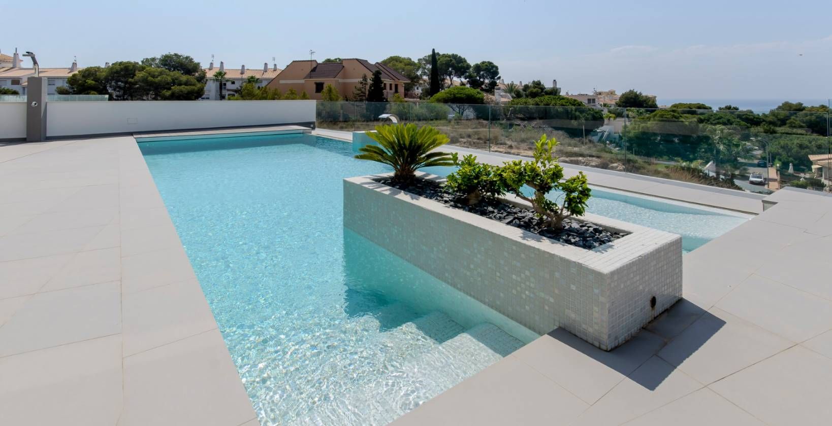 Rear garden and exterior of new-build villa on 500m2 plot, Campoamor