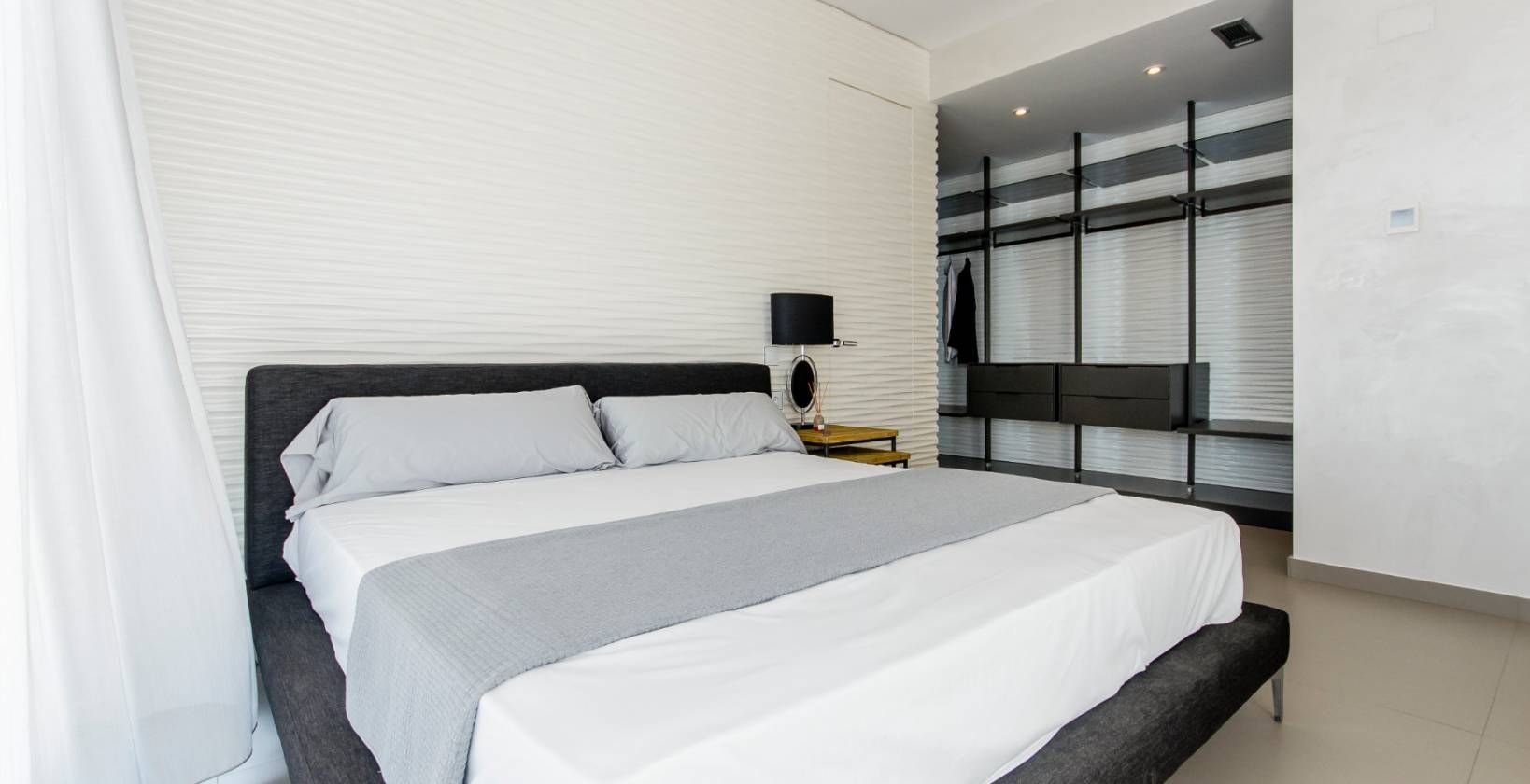 Main bedroom with window, new-build villa, Campoamor