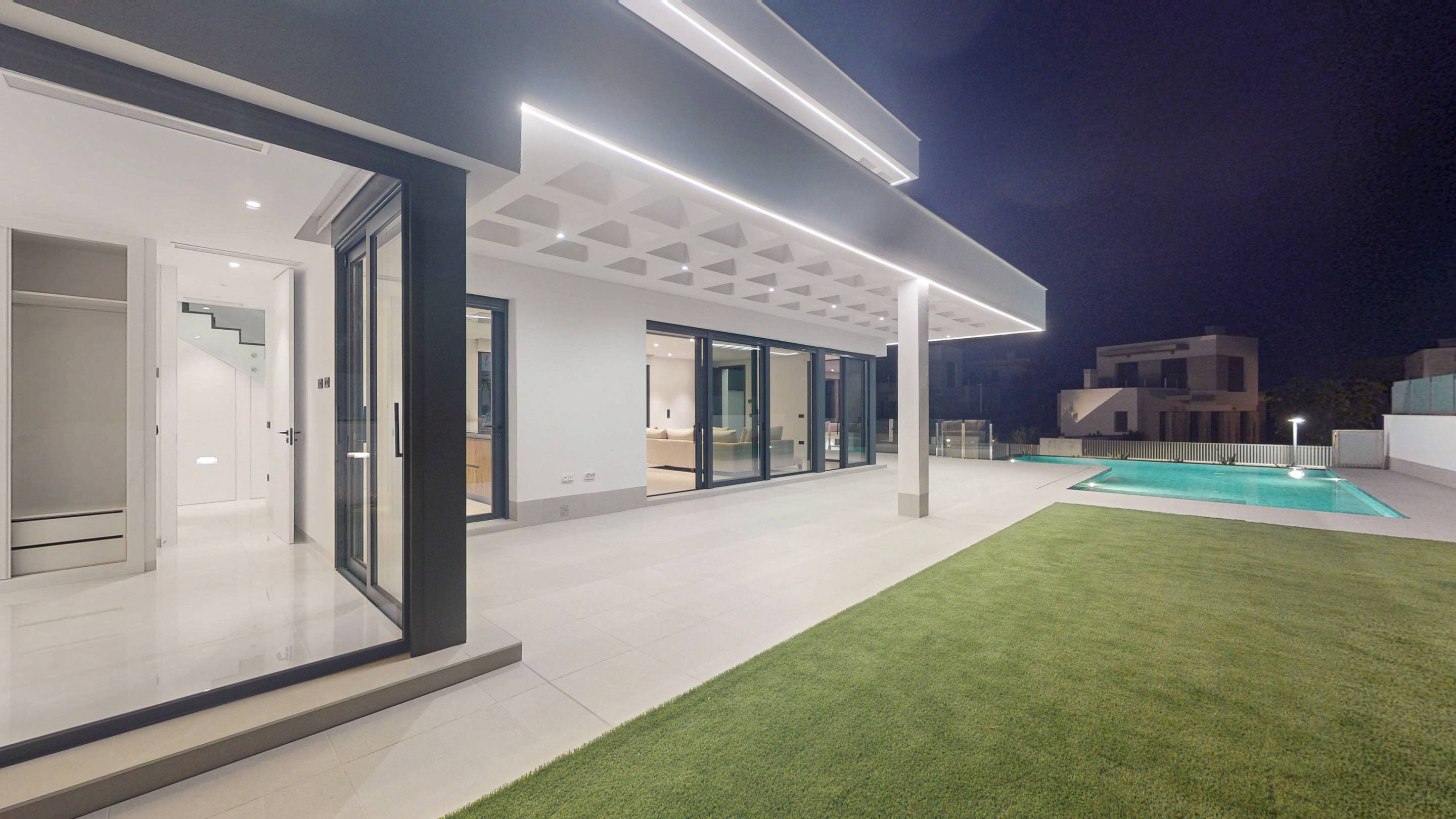 Street-facing elevation of new-build villa, Finestrat Hills, Finestrat