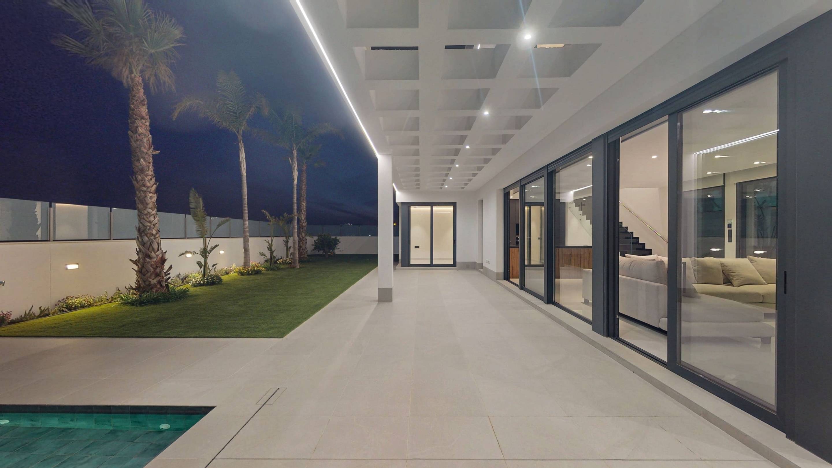 Aerial or elevated view of new-build villa location, Finestrat Hills