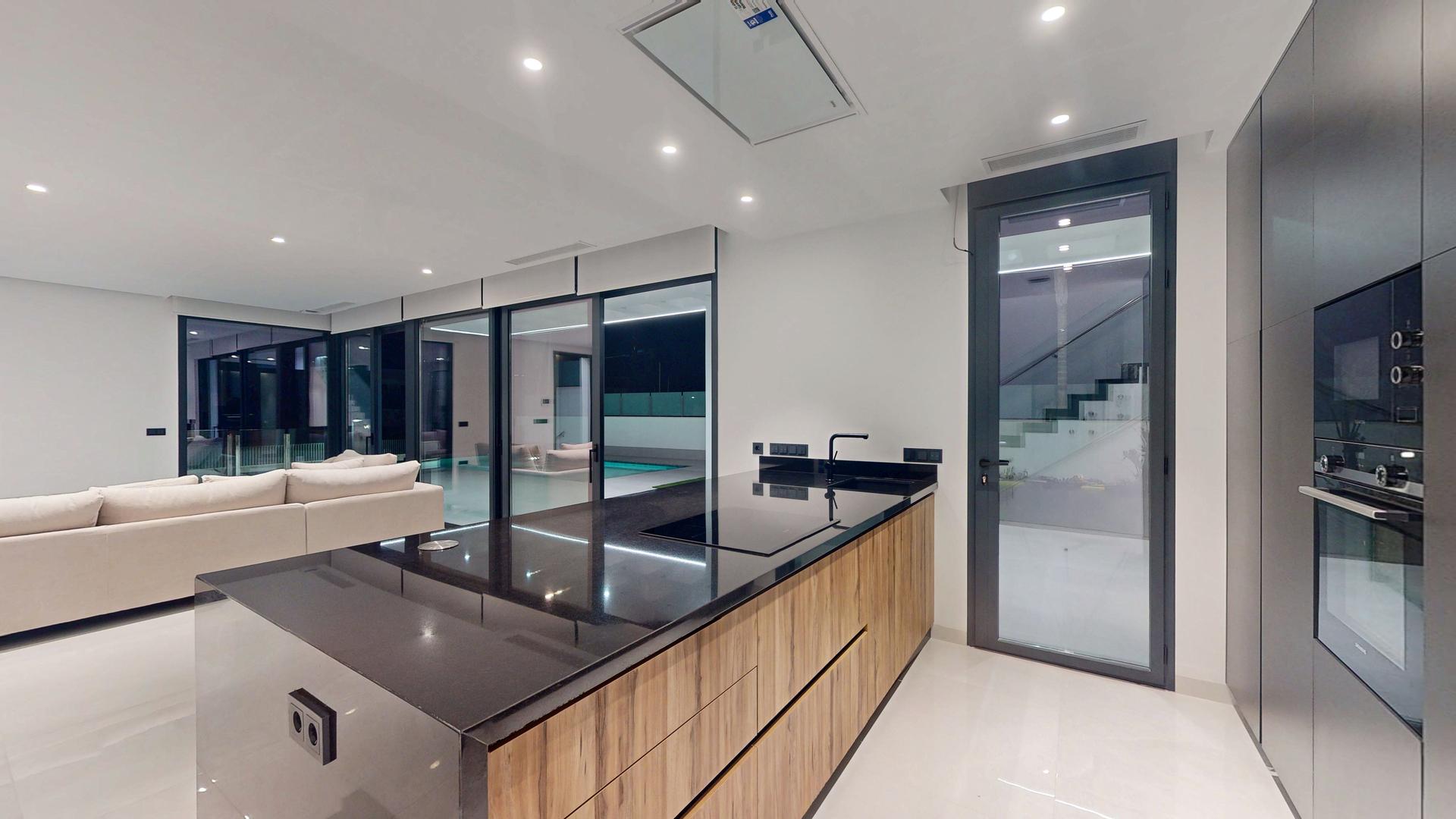 Exterior render finish of new-build villa, Finestrat Hills