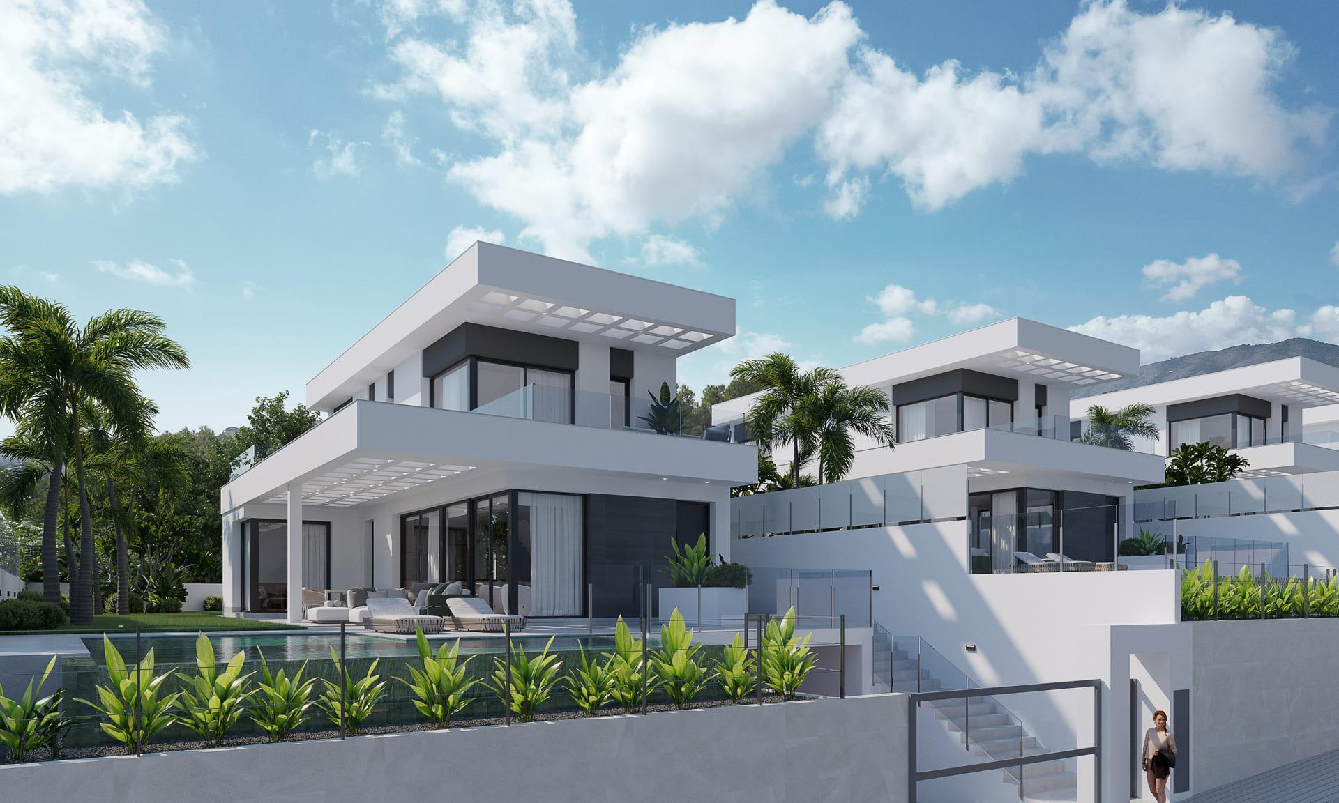 Ground floor interior of new-build villa in Finestrat Hills, Finestrat