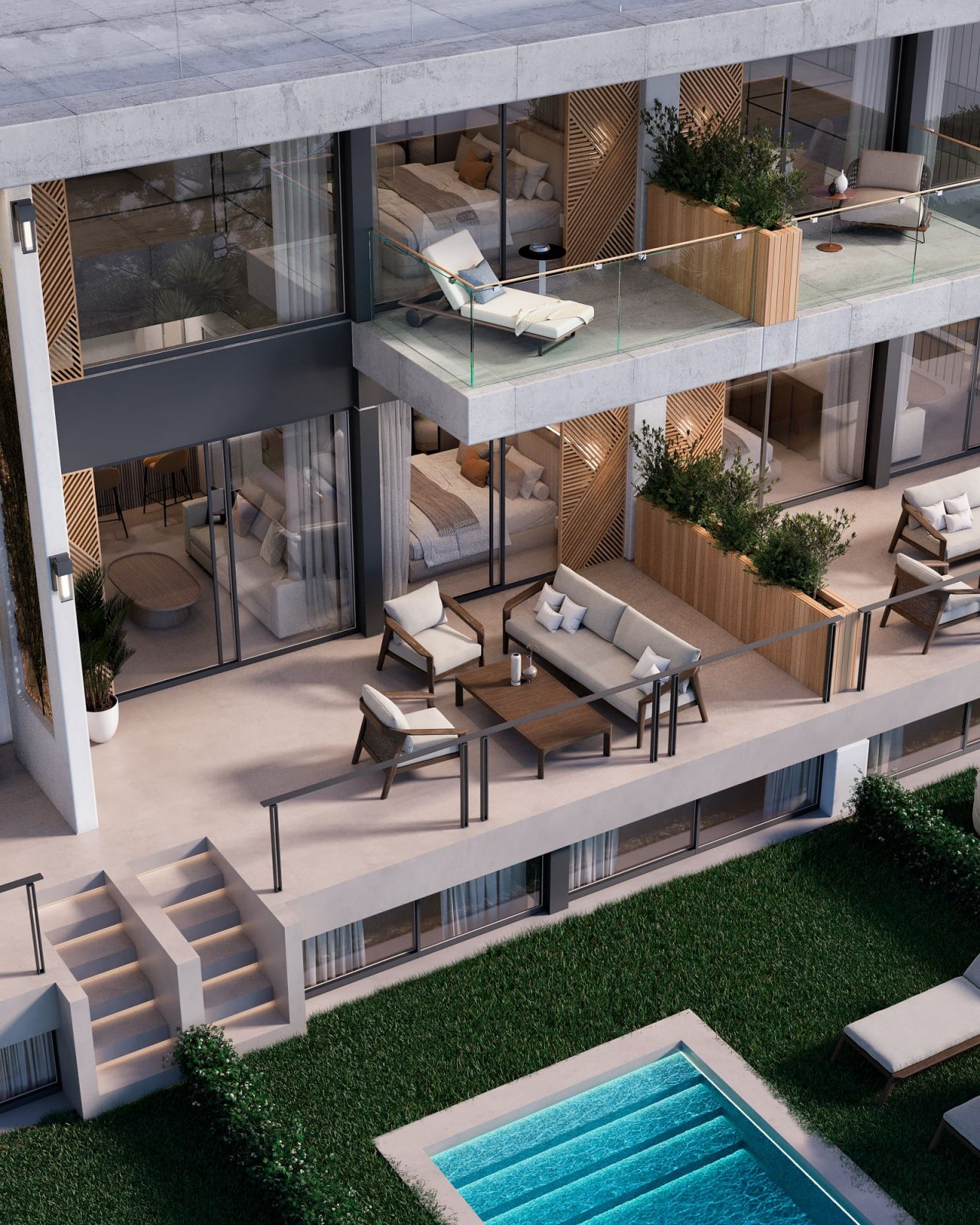 Living area detail in 2-bedroom penthouse, La Cerquilla, Marbella