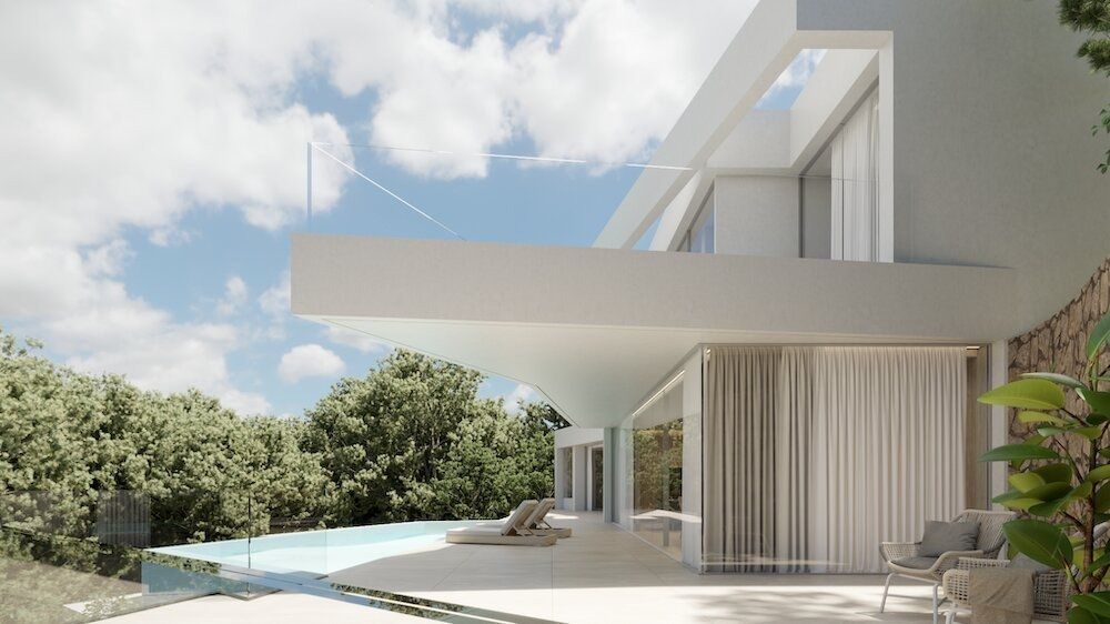 Solarium area of new-build villa in Altea Hills, Altea