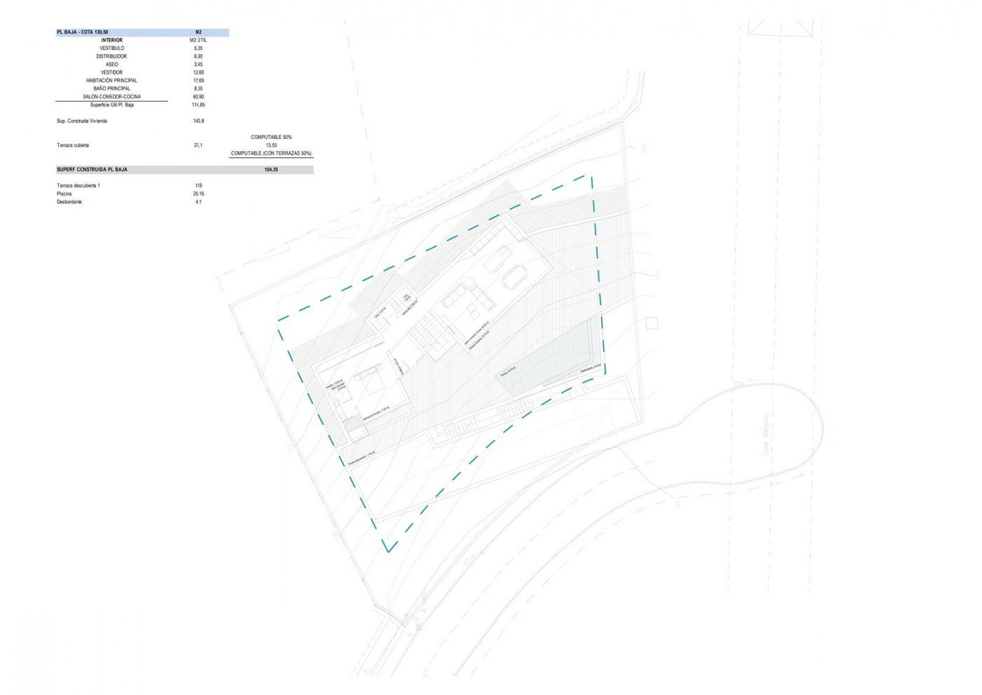 Floor plan of 4-bedroom villa in Altea Hills, Altea - site plan