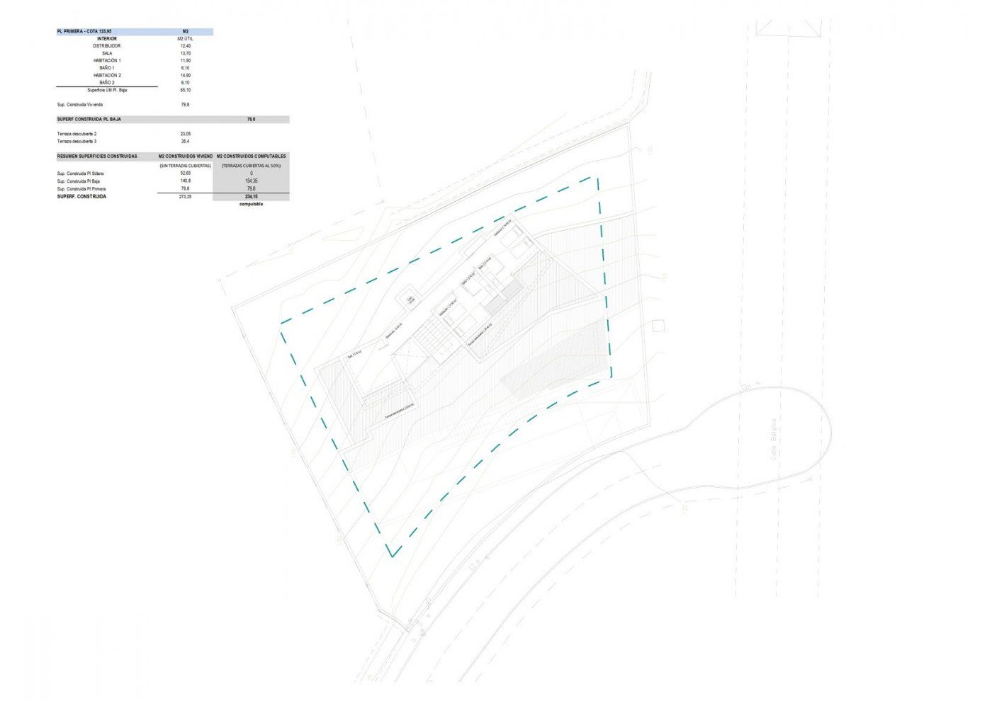 Floor plan of 4-bedroom villa in Altea Hills, Altea - plot layout