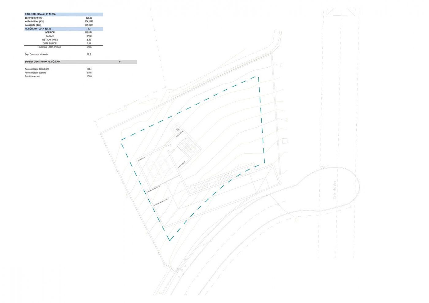 Floor plan of 4-bedroom villa in Altea Hills, Altea - roof plan