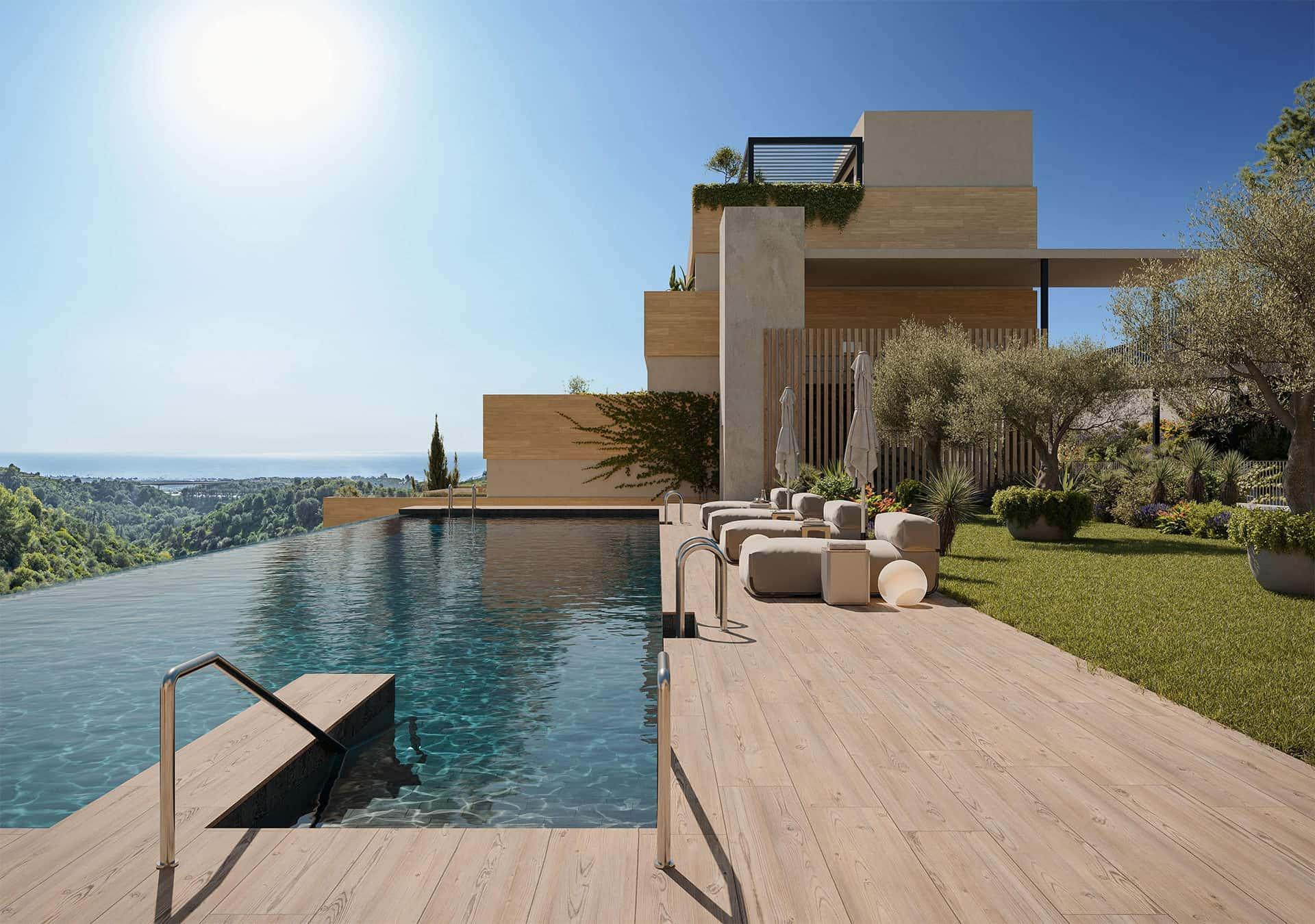 Development entrance and landscaping, Alto de los Monteros, Marbella