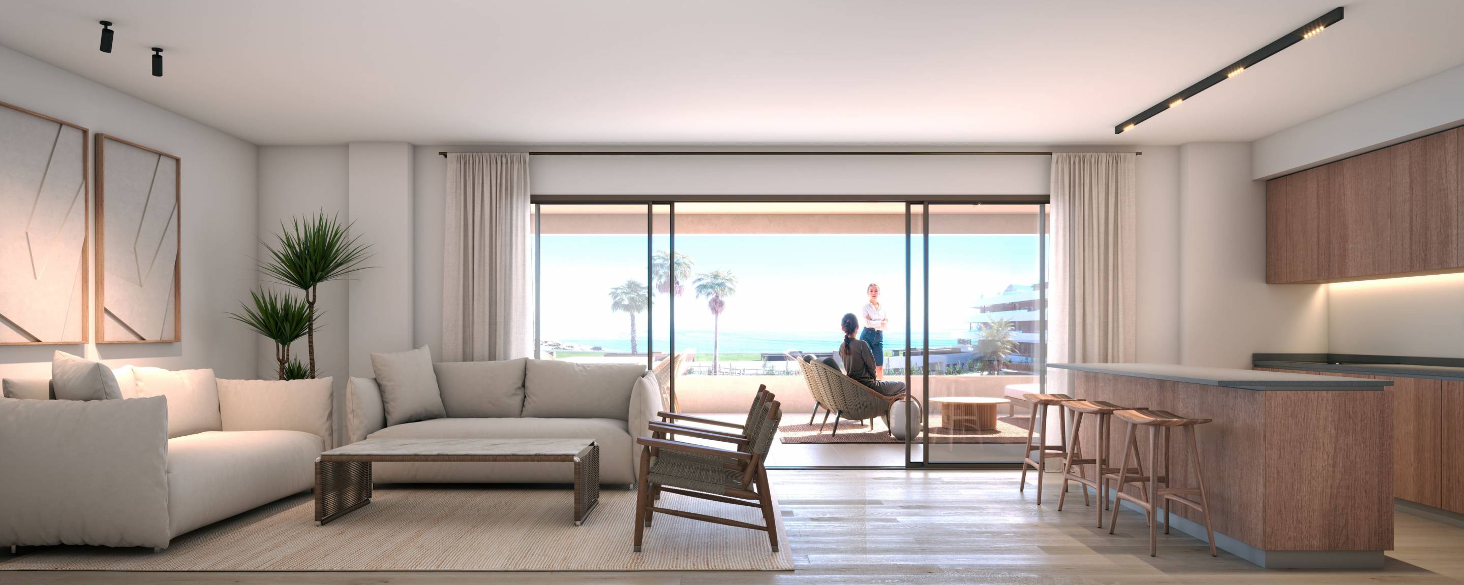 Terrace or balcony area of new-build apartment, Bahia de las Rocas, Manilva