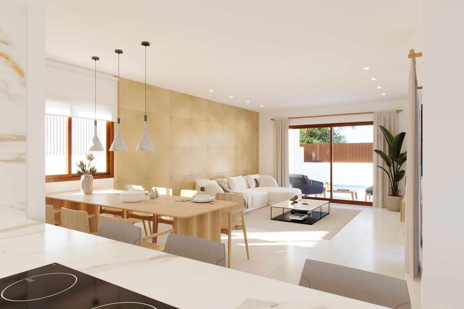 Side view of new-build villa on 317m2 plot in Desamparados-Hurchillo-Torremendo