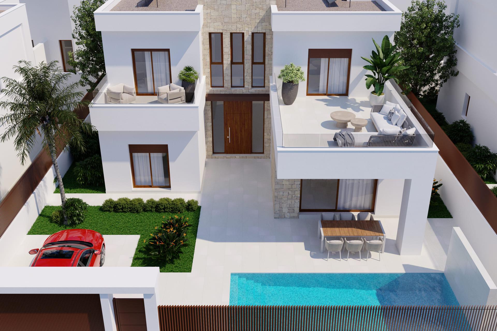 Outdoor space and plot of new-build villa in Desamparados-Hurchillo-Torremendo