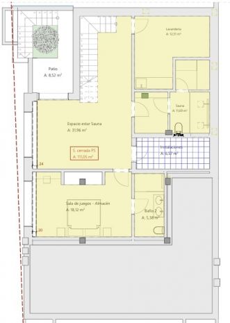 Site plan showing plot boundaries, 3-bedroom villa, Valle Romano