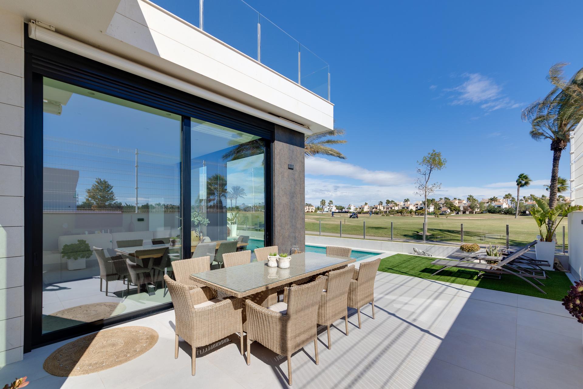 Exterior detail of new-build villa in Lo Romero Golf, Pilar De La Horadada