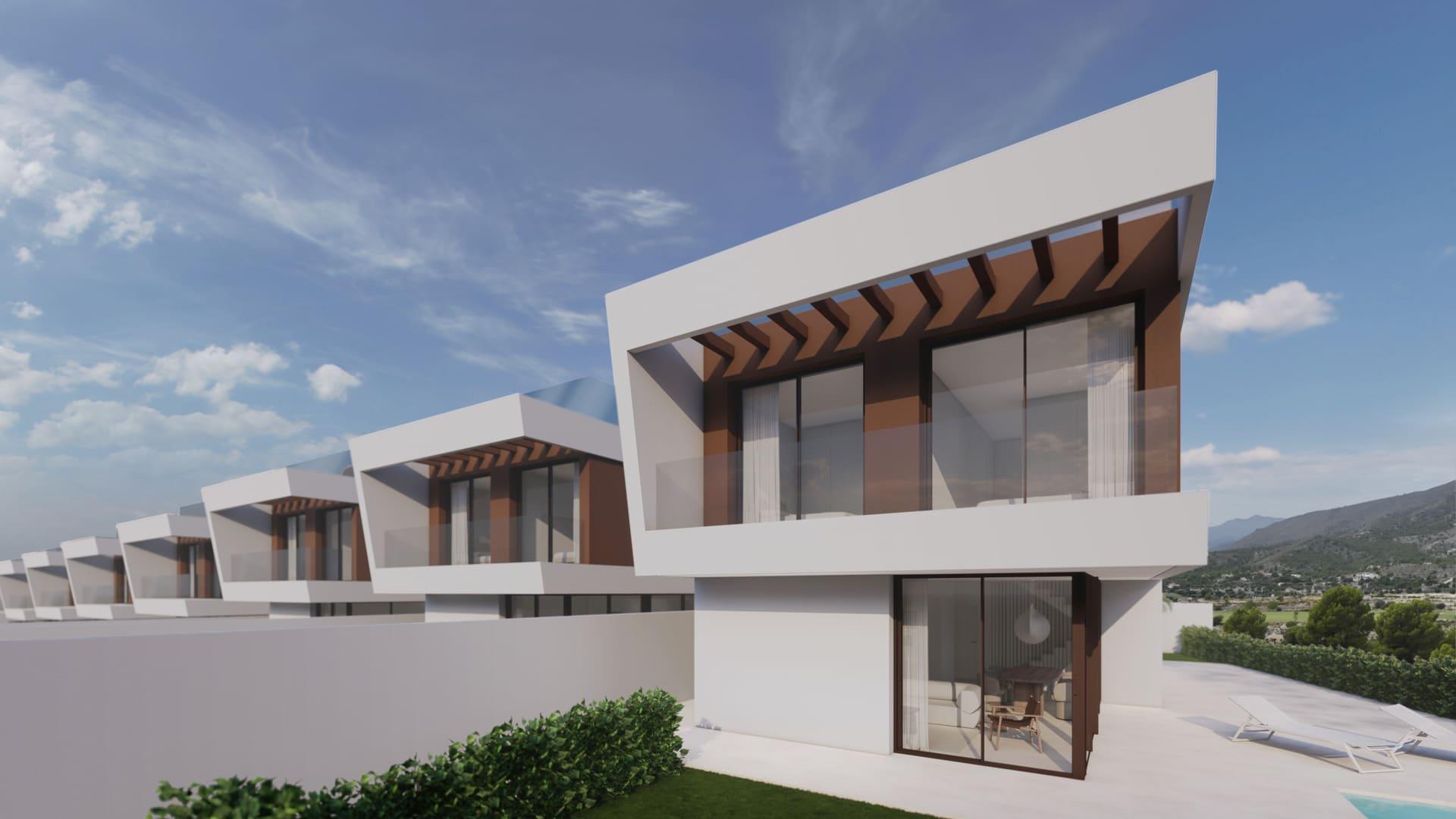 Kitchen in 3-bedroom new-build villa, Golf Puig Campana, Finestrat