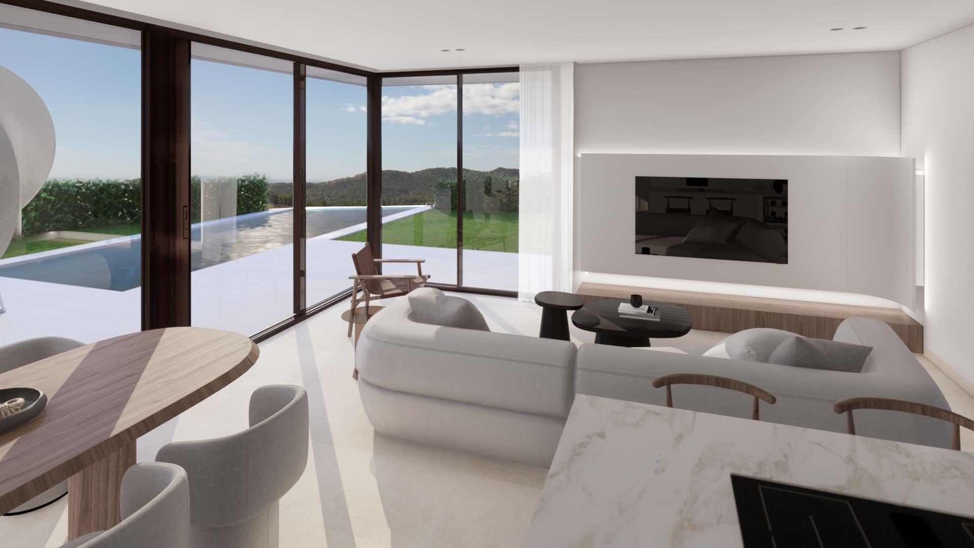 Kitchen interior in 3-bedroom villa, Golf Puig Campana, Finestrat