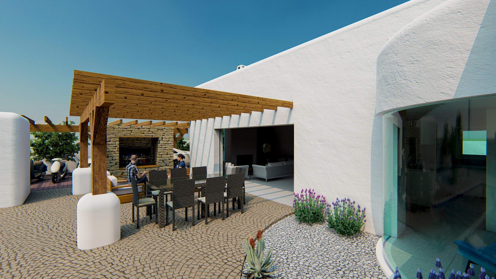 View from terrace of new-build villa in Alfaz del Pi Pueblo-Urbanizaciones