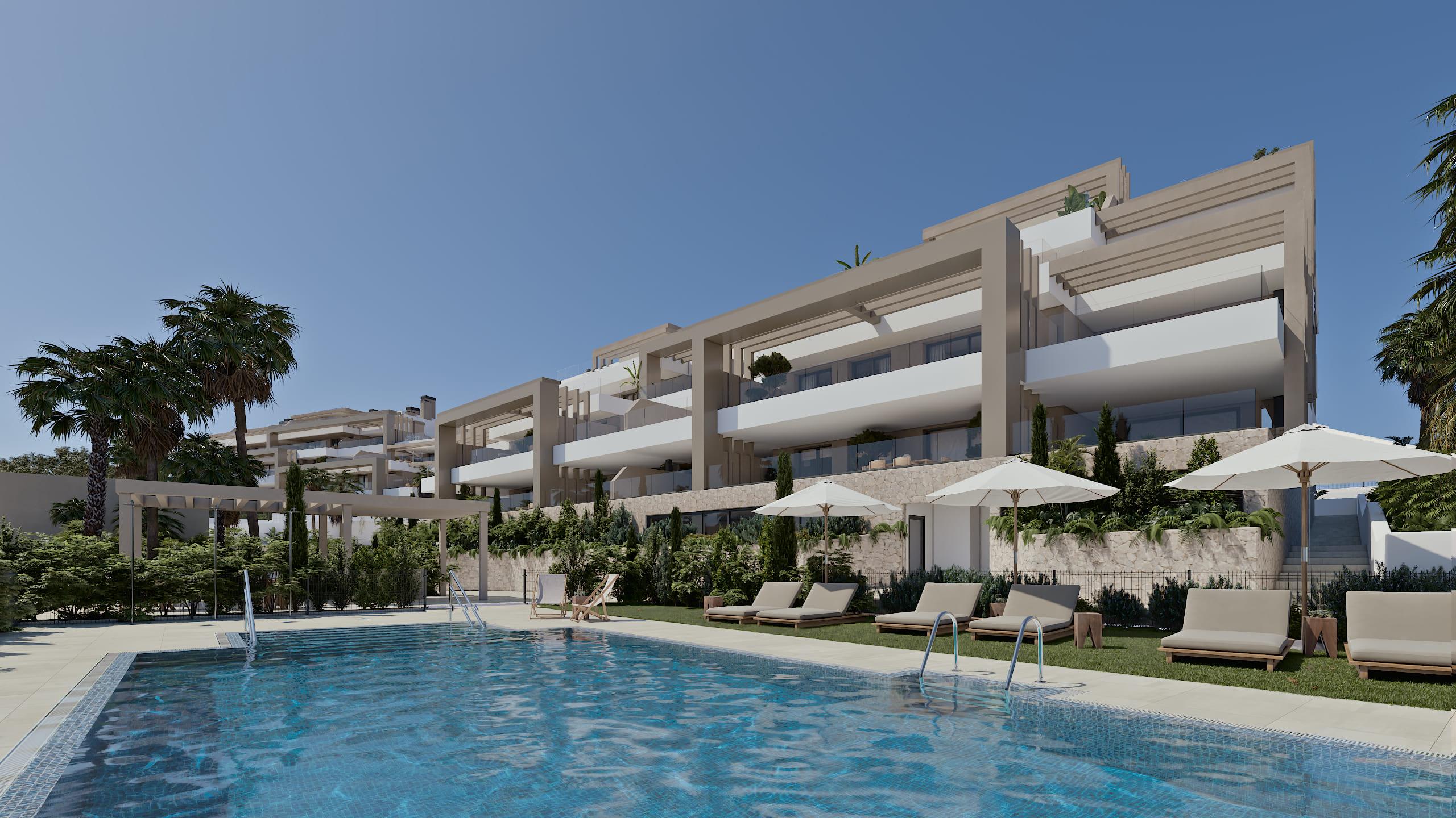 Lift lobby and common areas in new-build block, Las Mesas, Estepona