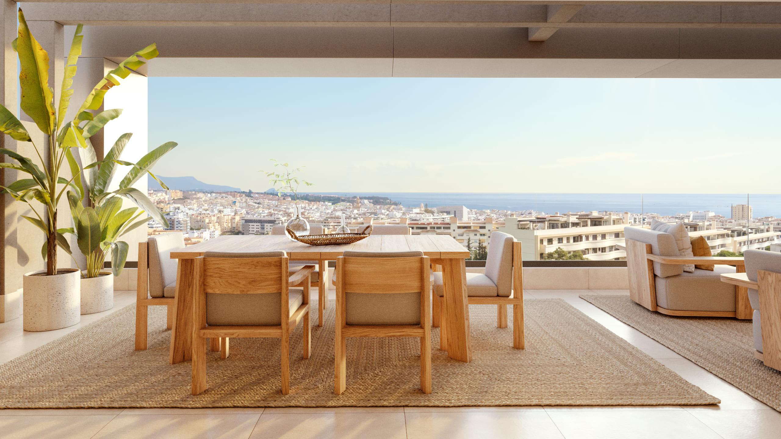 Bathroom with full tiling in 2-bedroom new-build apartment, Las Mesas, Estepona