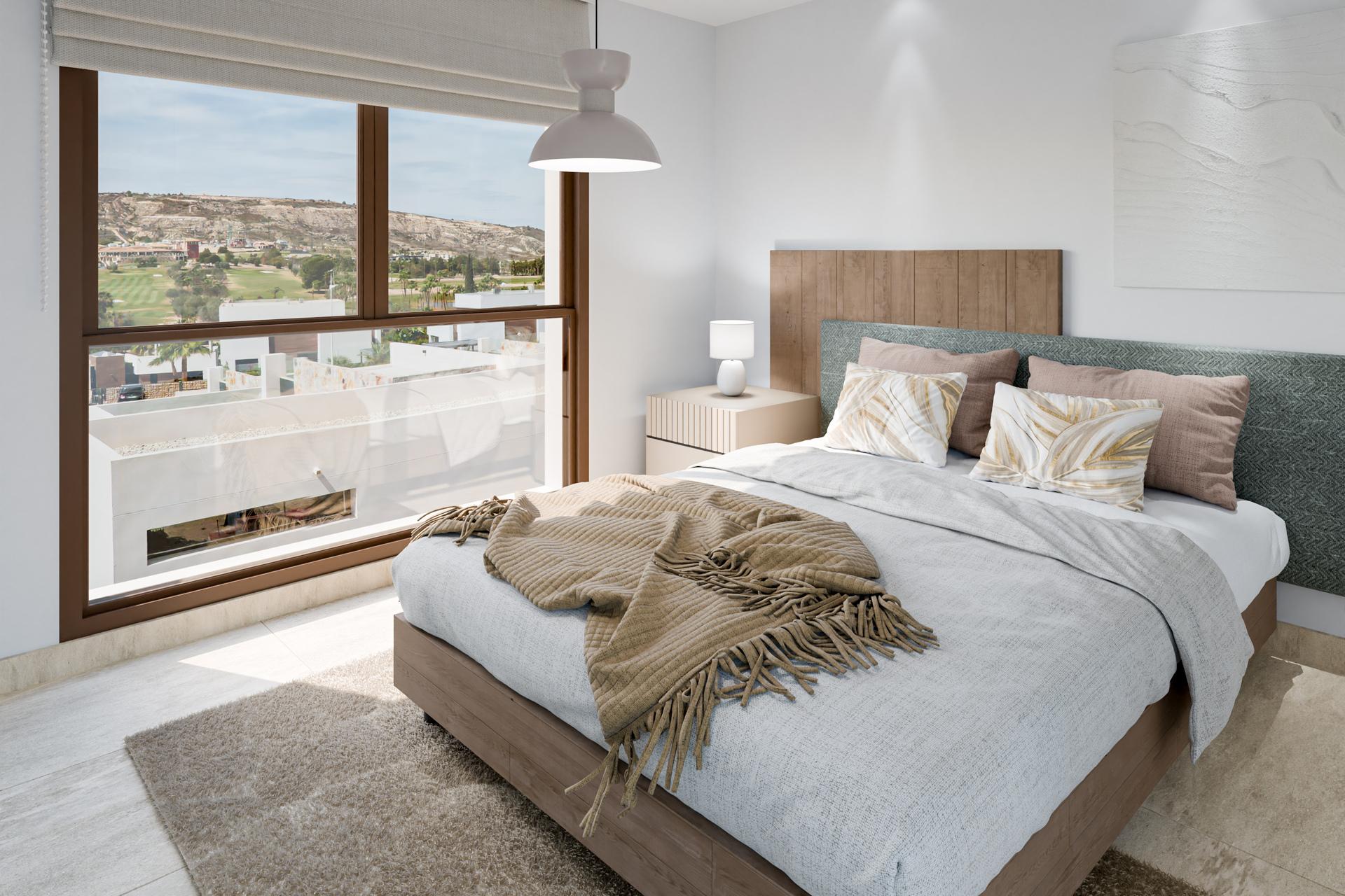 Plot boundary and garden space, new-build villa, Algorfa