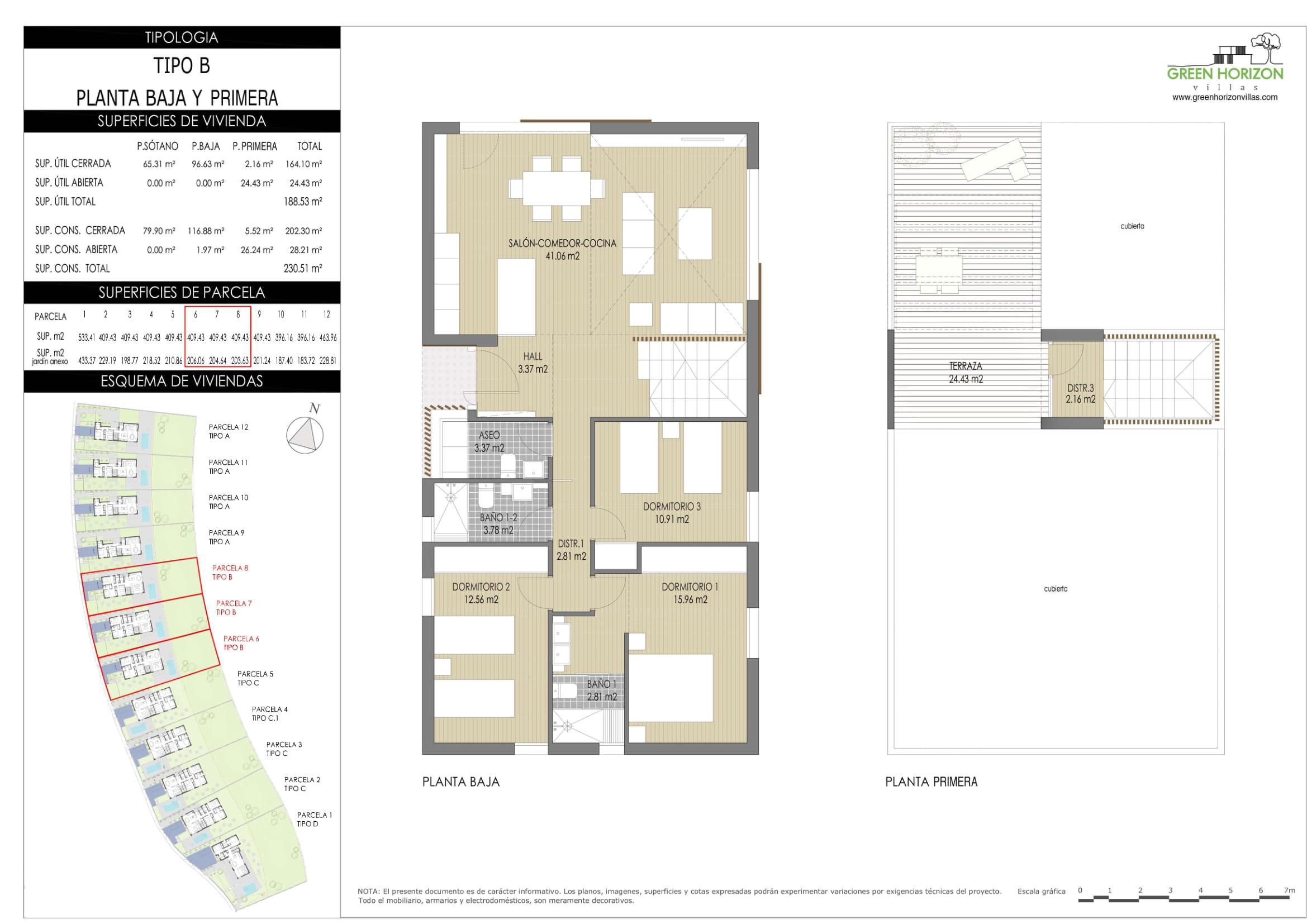 Upper level floor plan of new-build villa in Finestrat Hills, Finestrat