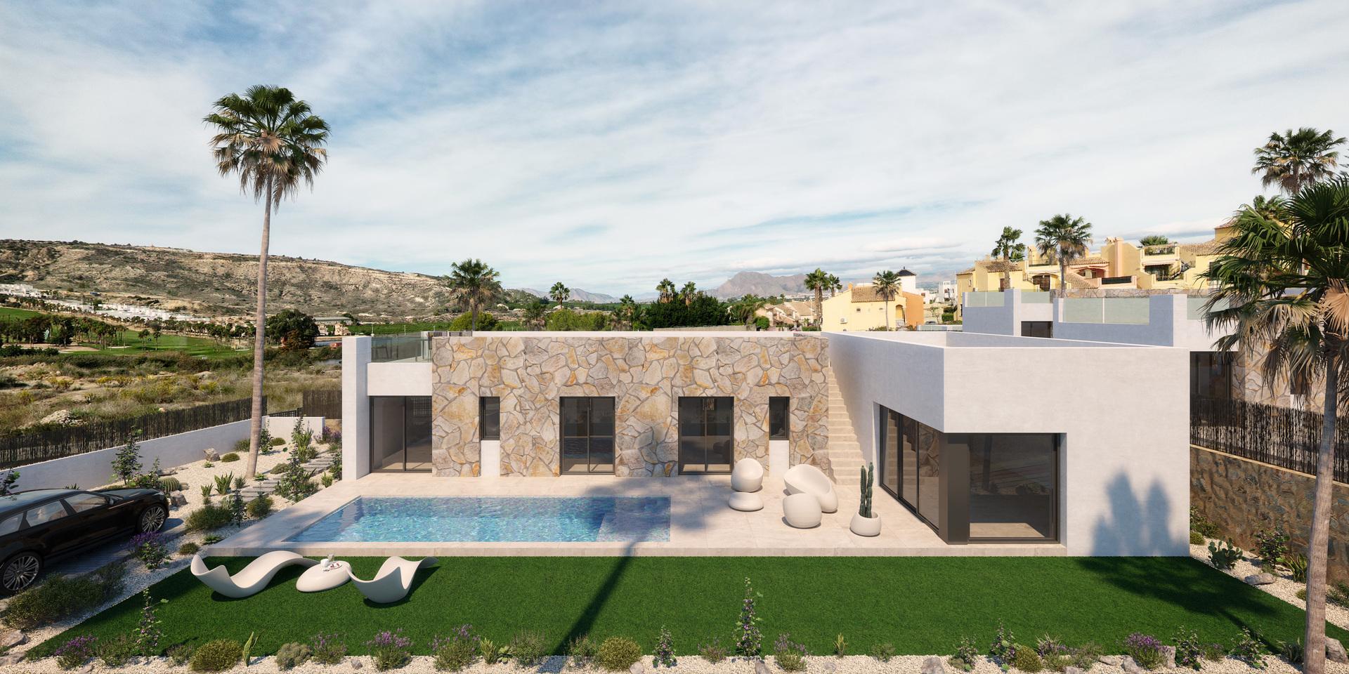 View from solarium of 3-bedroom villa, Algorfa