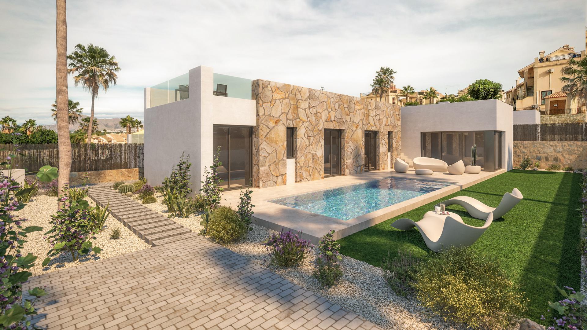 Ground-floor terrace area of new-build villa, Algorfa
