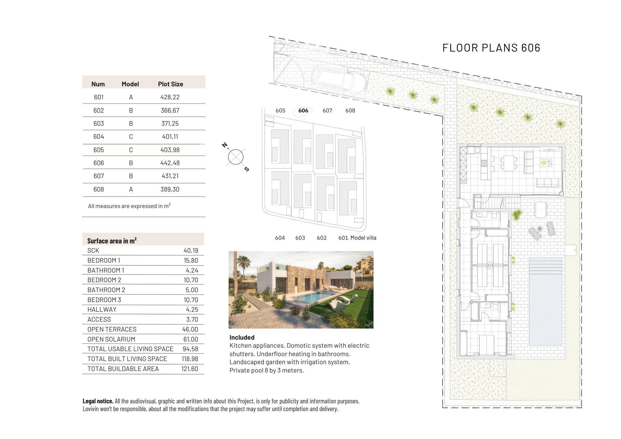 Floor plan of 3-bedroom new-build villa in Algorfa, ground floor